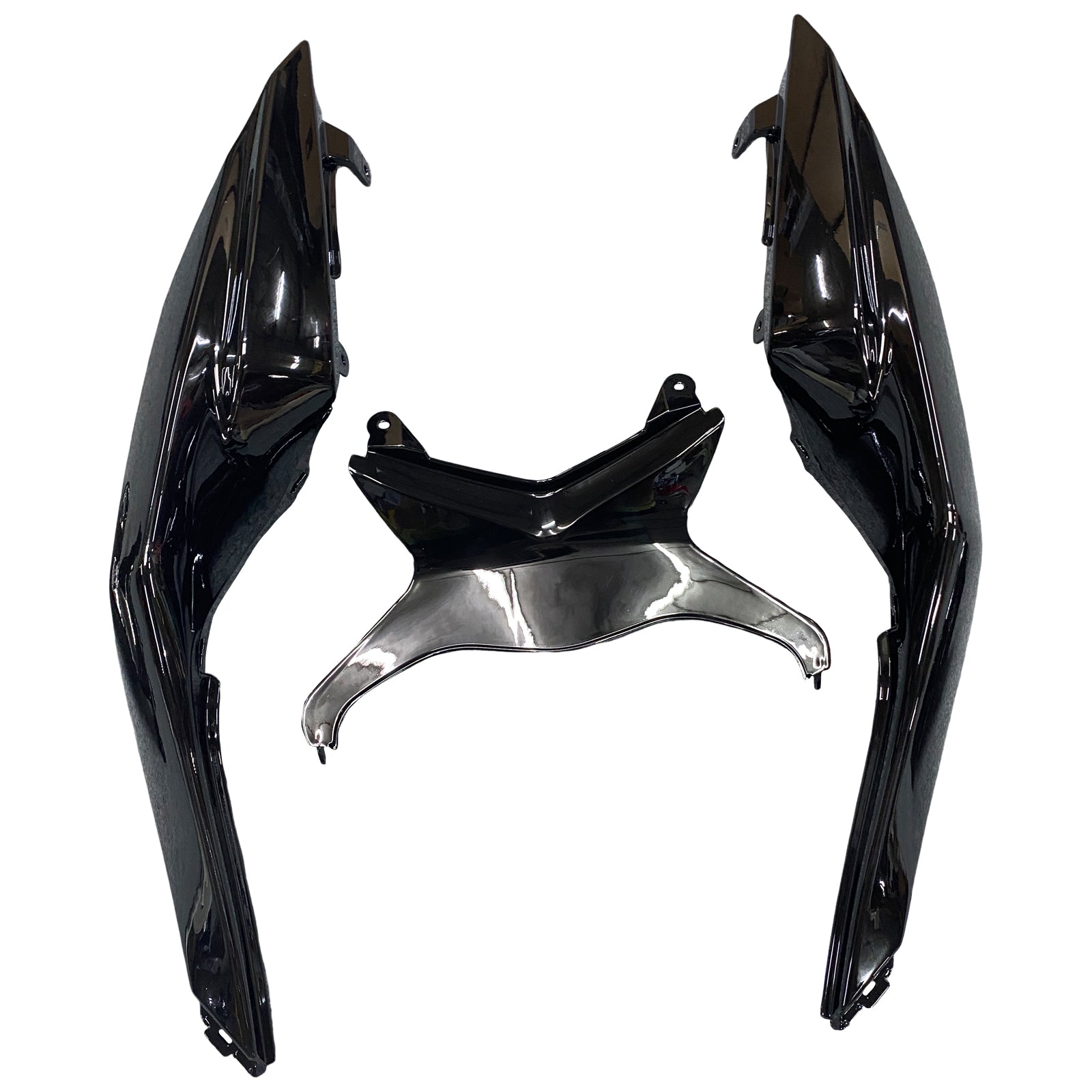 Amotopart Kawasaki 2009–2012 ZX6R 636 Verkleidungsset in glänzendem Schwarz