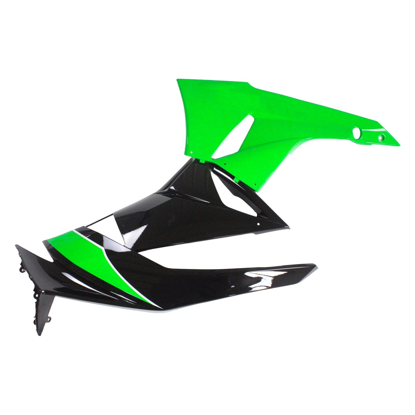 Amotopart Kawasaki 2009-2012 ZX6R 636 Black Green Fairing Kit