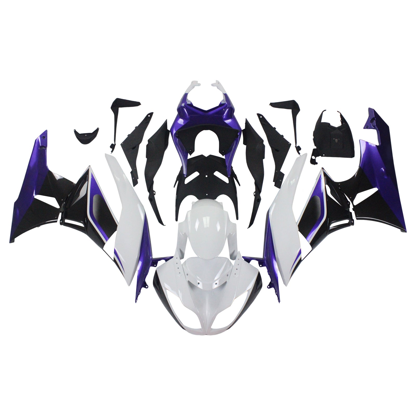 Amotopart Kawasaki 2009-2012 ZX6R 636 White Purple Fairing Kit