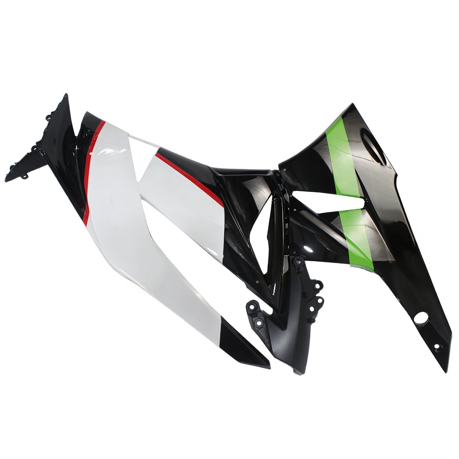 Amotopart Kawasaki 2009-2012 ZX6R 636 ホワイト グリーン ブラック フェアリング キット