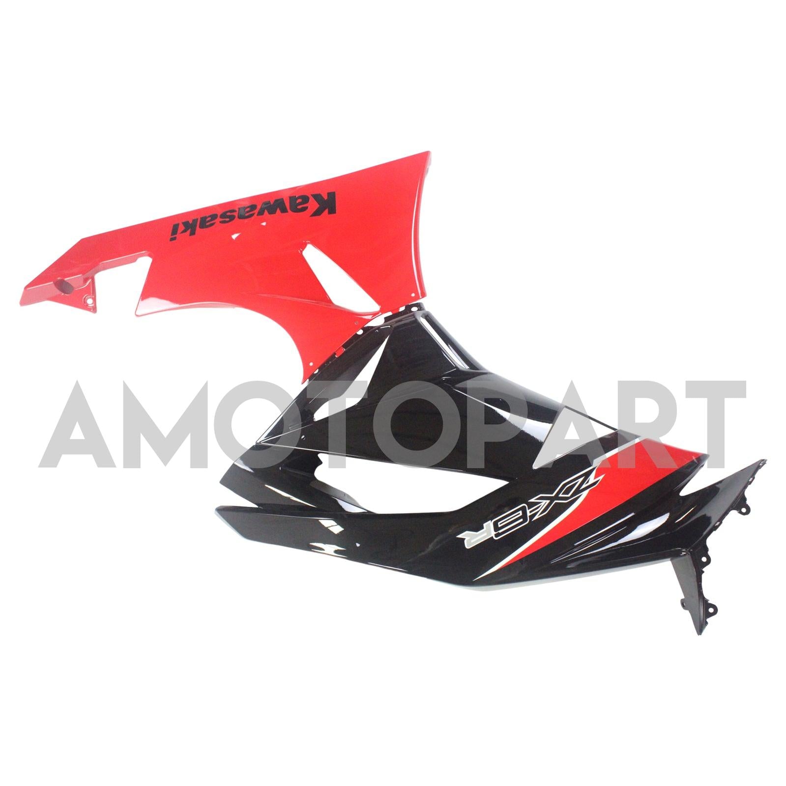 Amotopart Kawasaki 2009-2012 ZX6R 636 Red Mix Black Fairing Kit