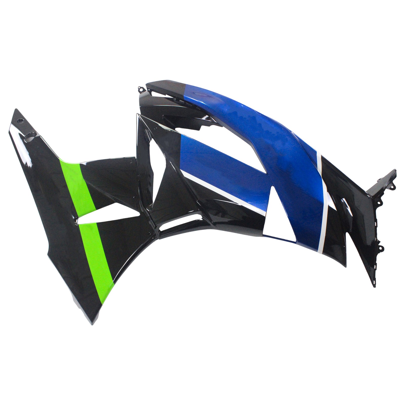 Amotopart Kawasaki 2009-2012 ZX6R 636 Kit de carenado azul mezclado negro
