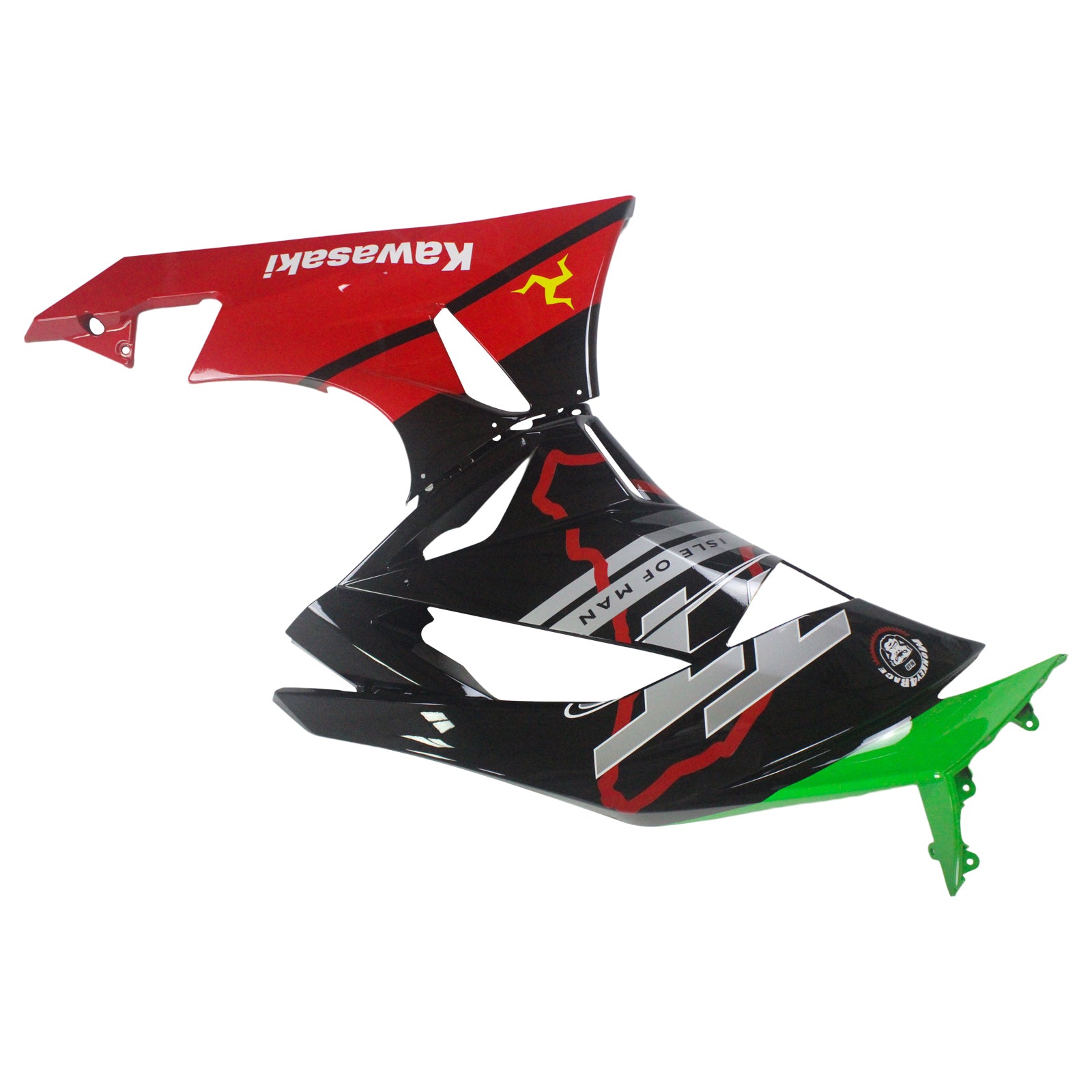 Amotopart Kawasaki 2009-2012 ZX6R 636 Green Red Black Fairing Kit