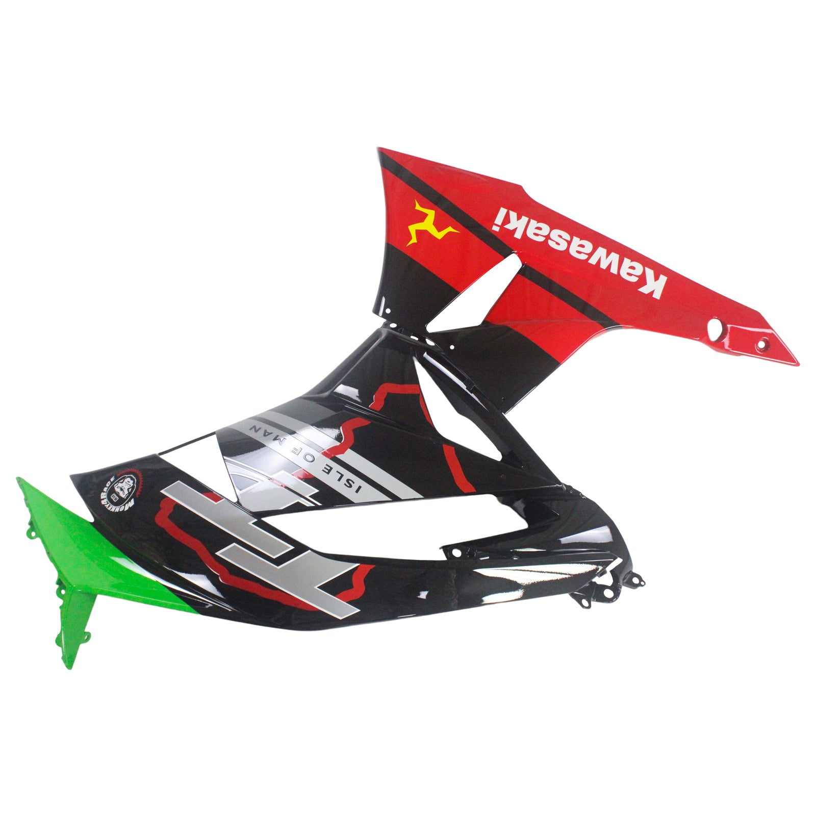 Amotopart Kawasaki 2009-2012 ZX6R 636 Green Red Black Fairing Kit