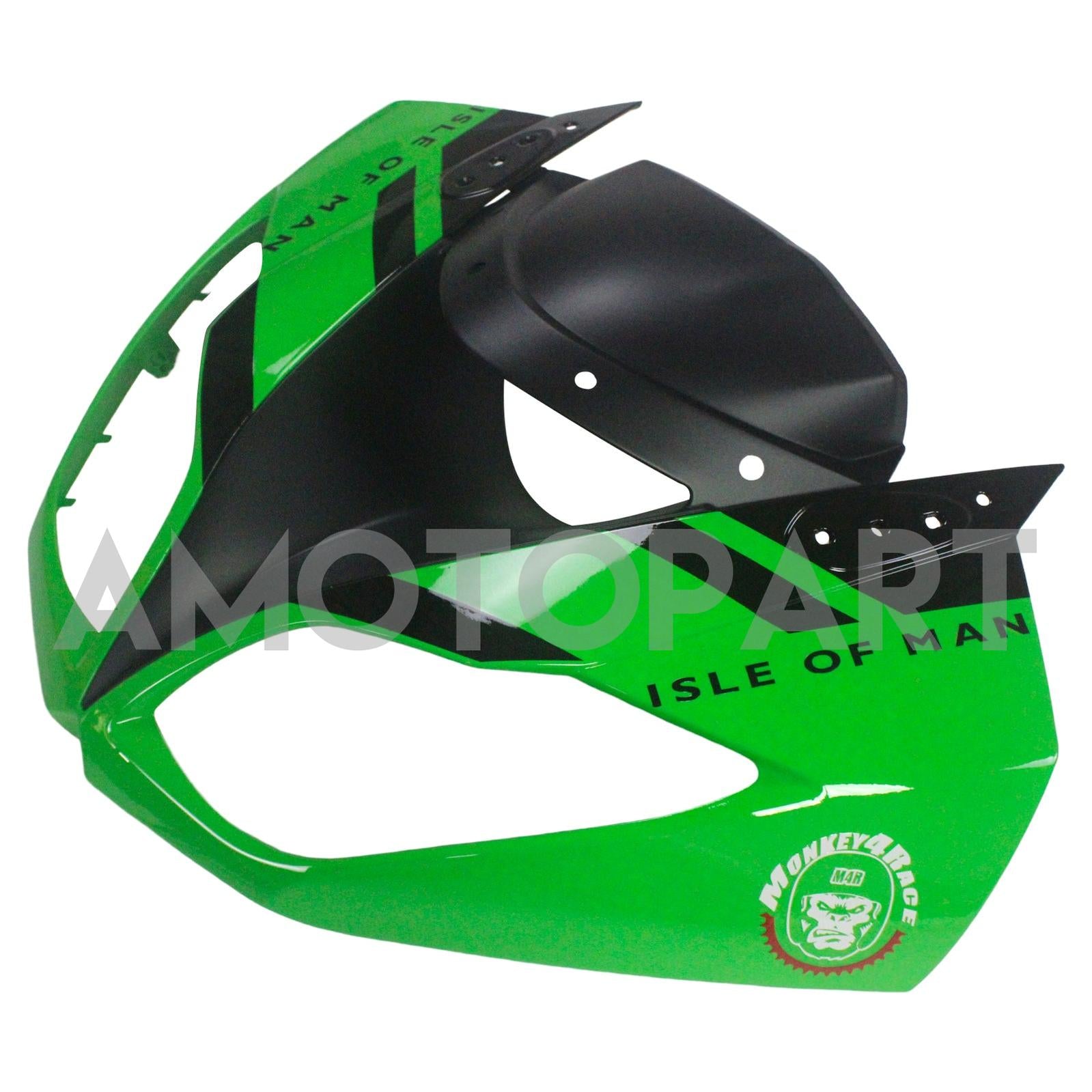 Amotopart Kawasaki 2009-2012 ZX6R 636 Green Red Black Fairing Kit