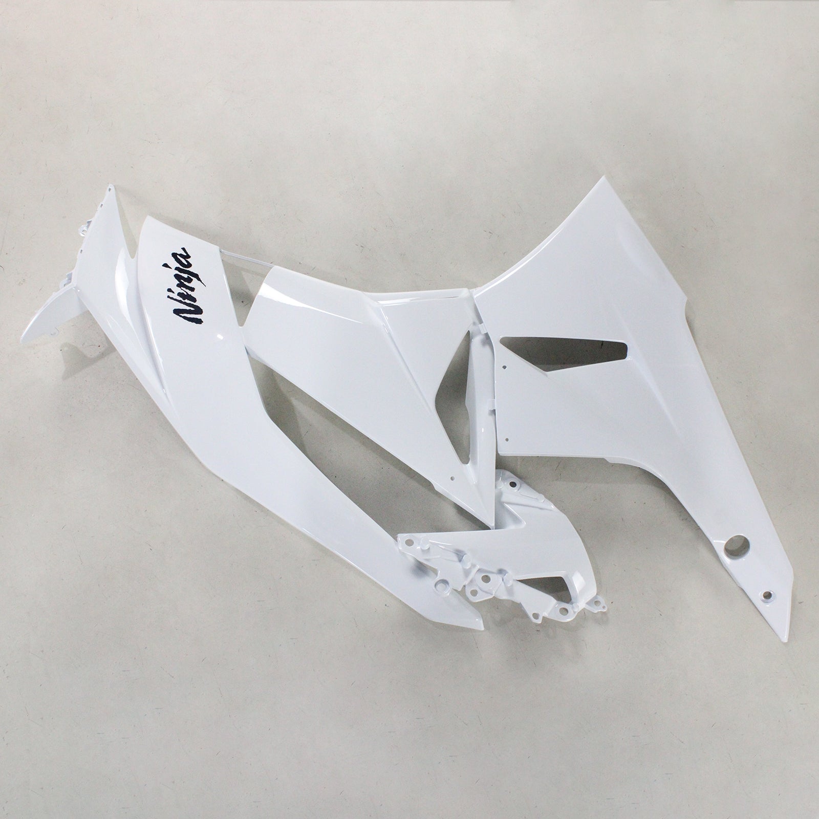 Amotopart Kawasaki 2009-2012 ZX6R 636 White Black Fairing Kit