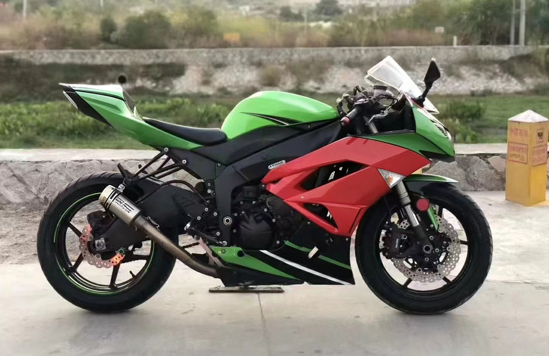 Amotopart Kawasaki 2009-2012 ZX6R 636 Green&Red Fairing Kit