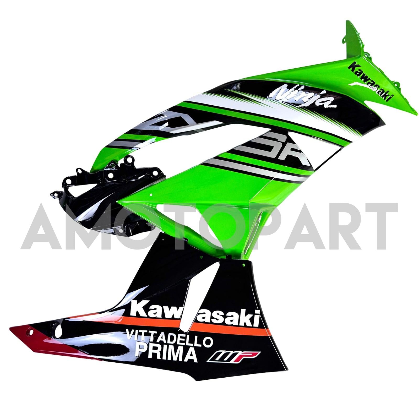 Amotopart Kawasaki 2009-2012 ZX6R 636 Green Style7 Fairing Kit