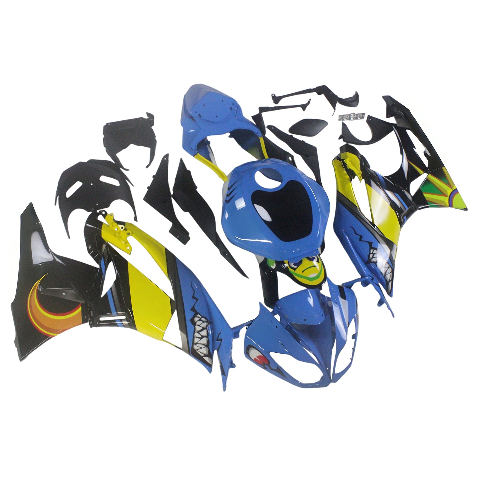 Amotopart Kawasaki 2009-2012 ZX6R 636 Blu&YKit carenatura giallo