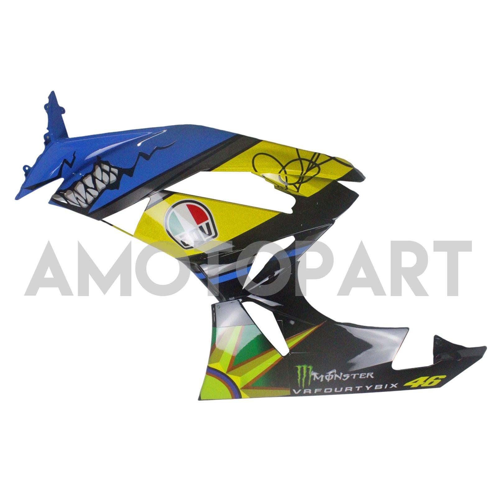 Amotopart Kawasaki 2009-2012 ZX6R 636 Blue&Yellow Monster Fairing Kit