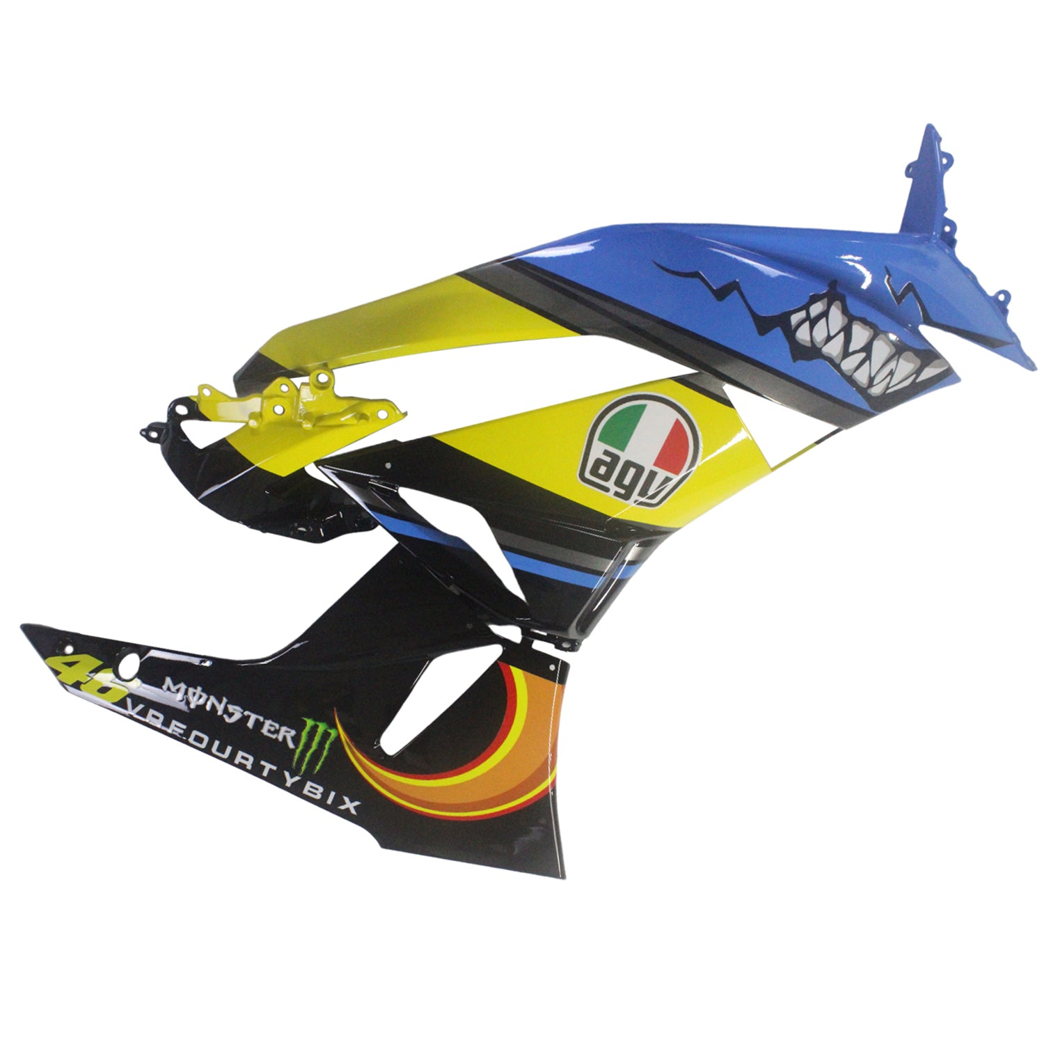 Amotopart Kawasaki 2009-2012 ZX6R 636 Blue&Yellow Monster Fairing Kit