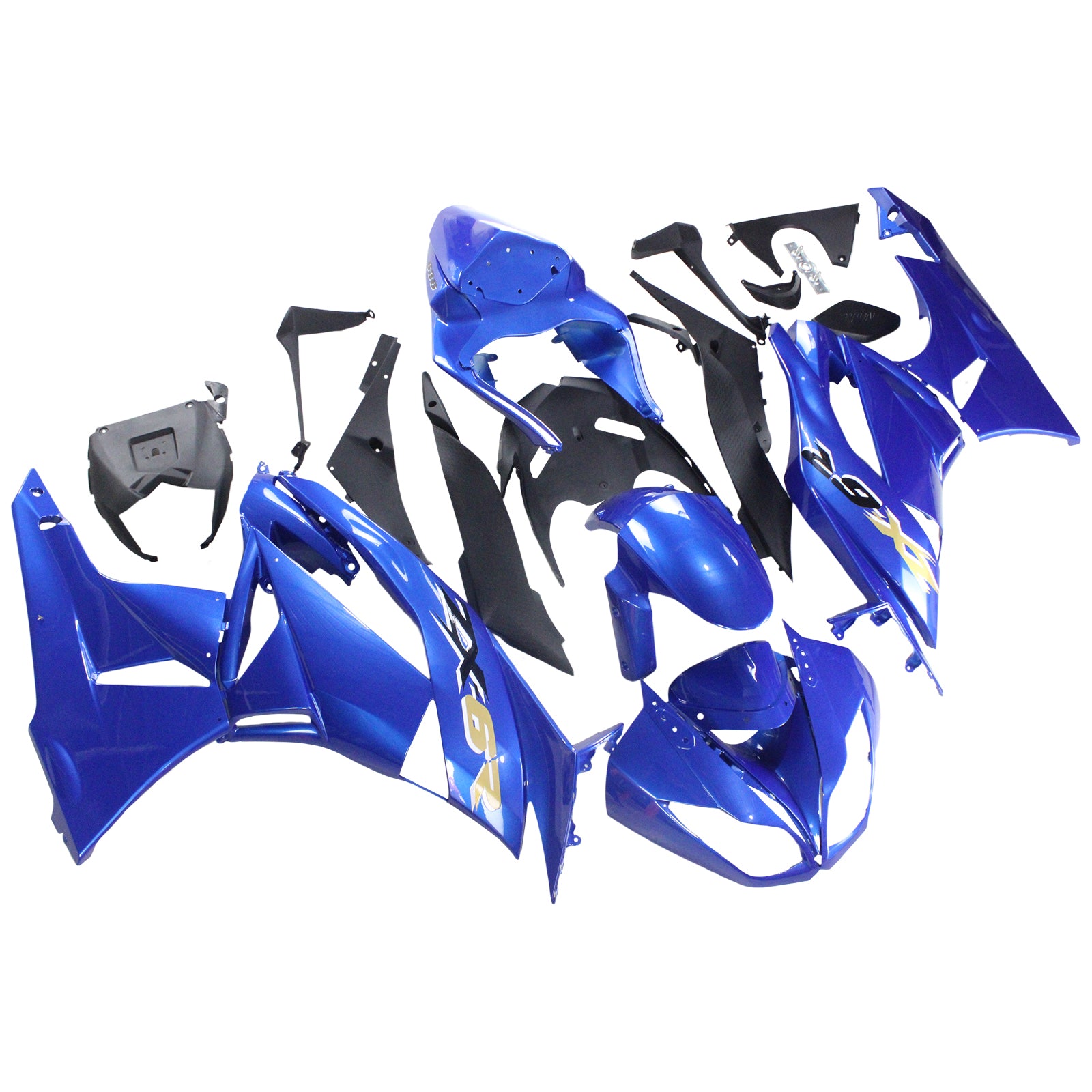 Amotopart Kawasaki 2009–2012 ZX6R 636 Blaues Verkleidungsset