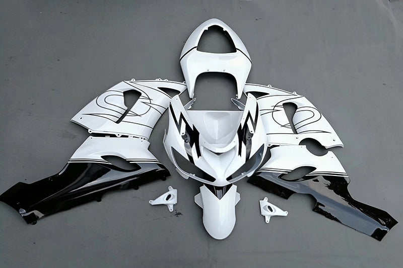 Kit carena Amotopart Kawasaki 2009-2012 ZX6R 636 Bianco Style1