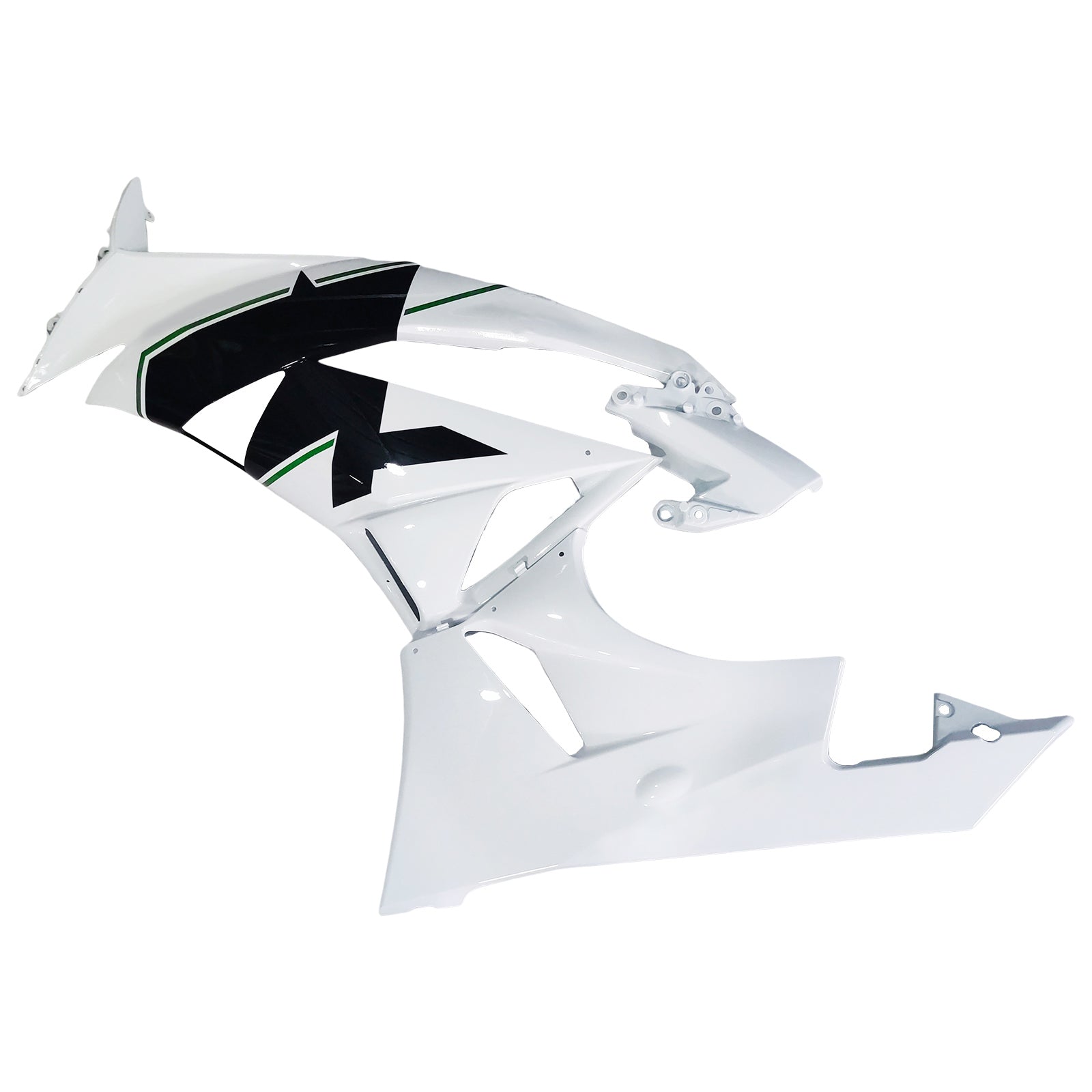 Amotopart Kawasaki 2009-2012 ZX6R 636 White Style2 Fairing Kit
