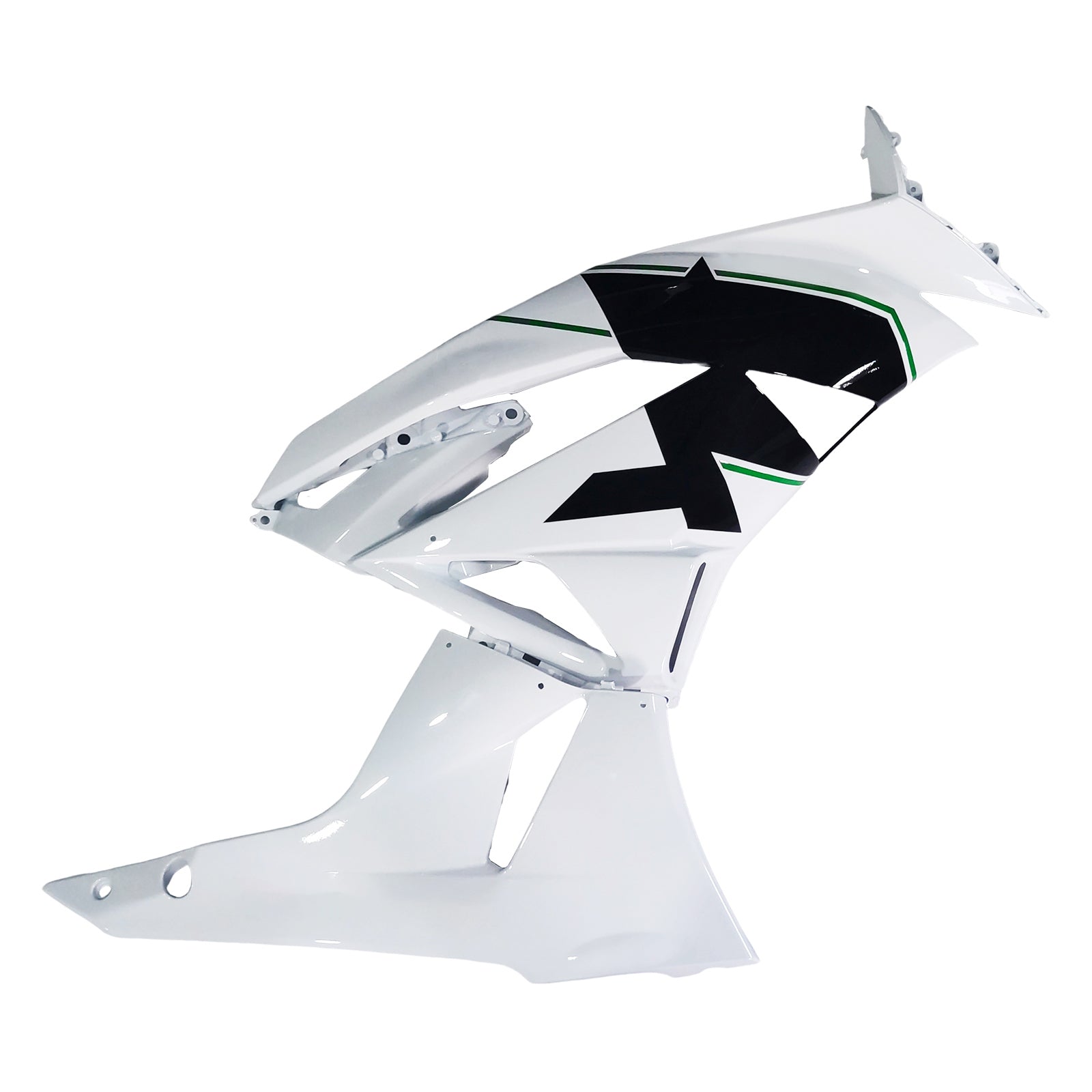 Amotopart Kawasaki 2009-2012 ZX6R 636 White Style2 Fairing Kit
