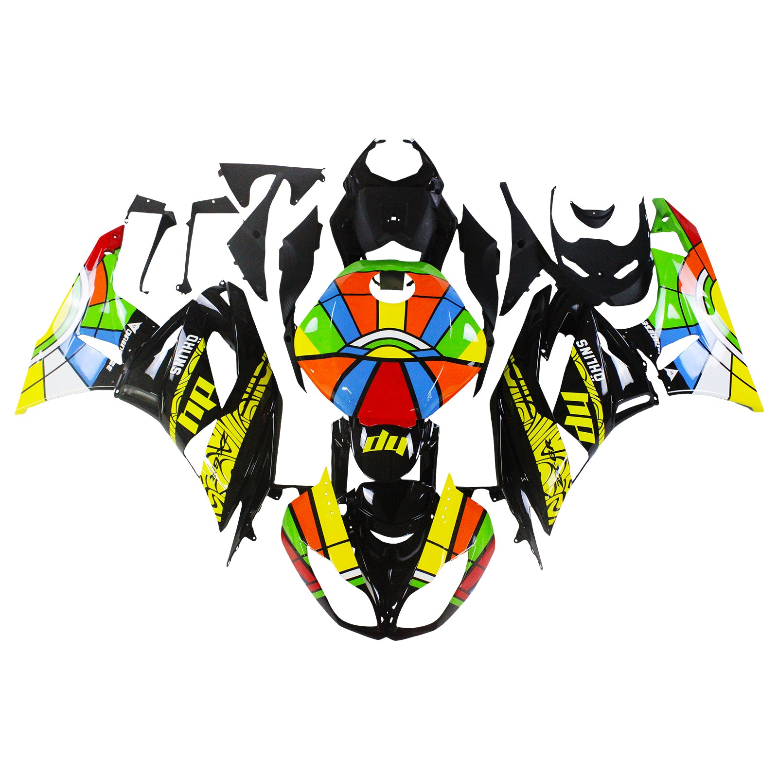Amotopart Kawasaki ZX6R 636 2009-2012 Multicolor Fairing Kit