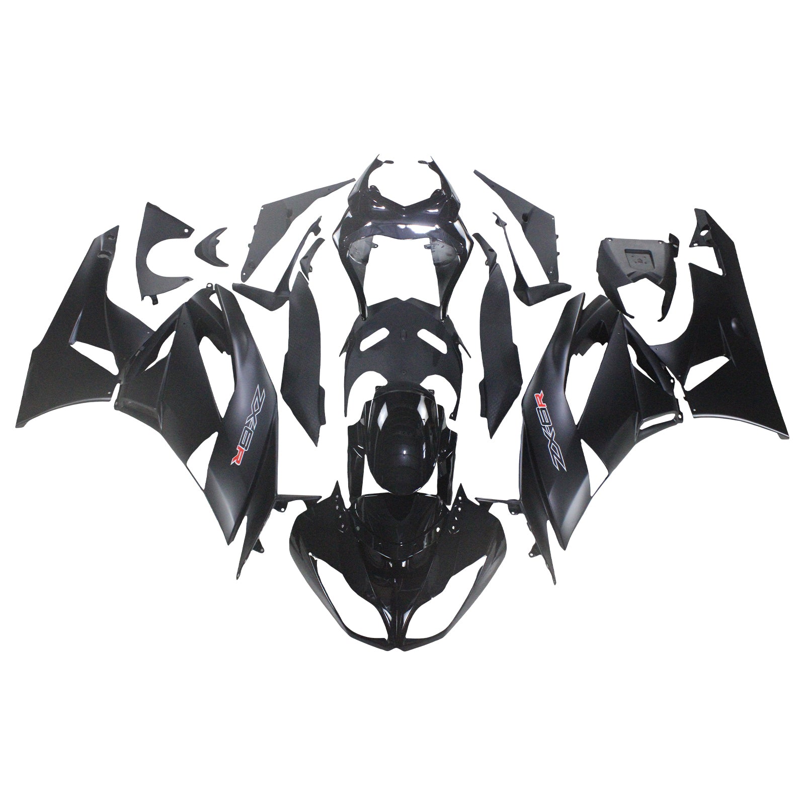 Amotopart Kawasaki ZX6R 636 2009-2012 Matte Black Fairing Kit