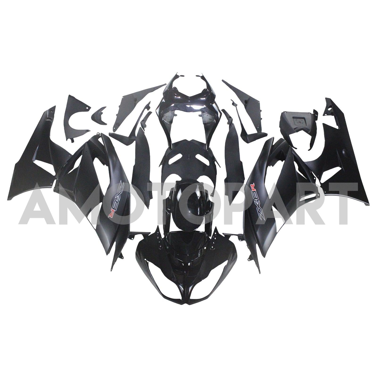 Amotopart Kawasaki ZX6R 636 2009-2012 Matte Black Fairing Kit
