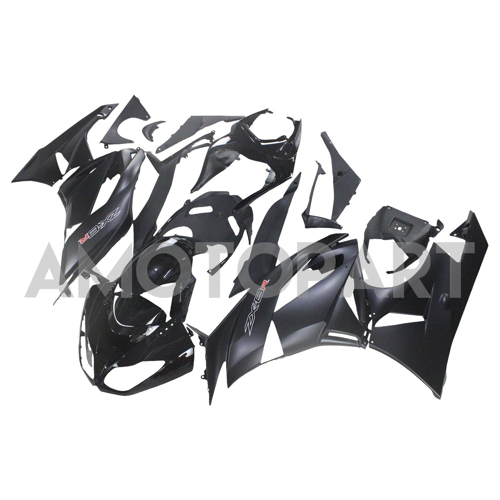 AMOTOPART KAWASAKI ZX6R 636 2009-2012 MATTE BLACK Fairing Kit