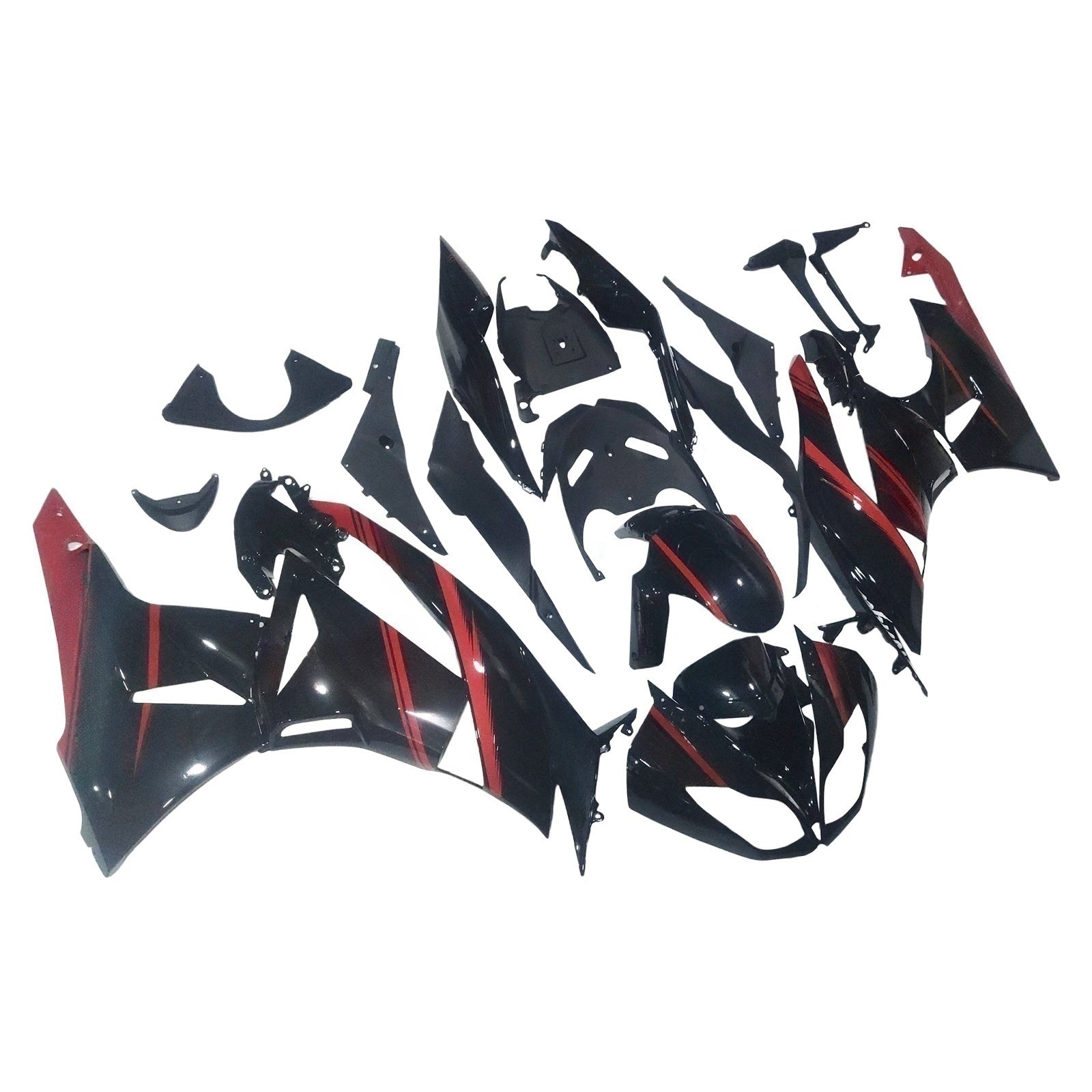 Amotopart Kawasaki 2009-2012 ZX6R 636 Red & Black Fairing Kit