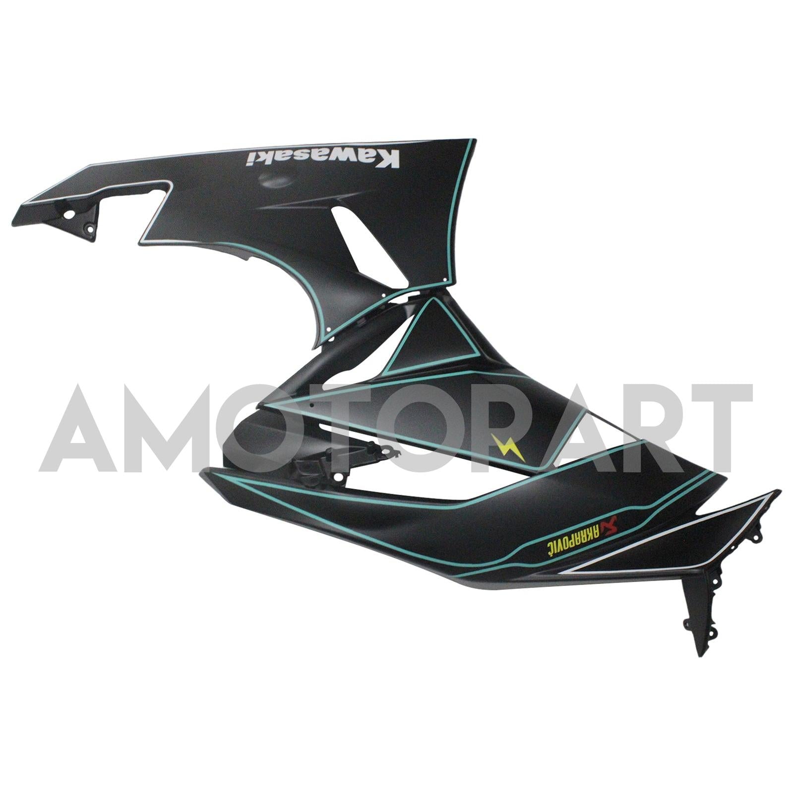 Amotopart Kawasaki ZX6R 636 2009-2012 Noir&Kit de carénage Blue Line