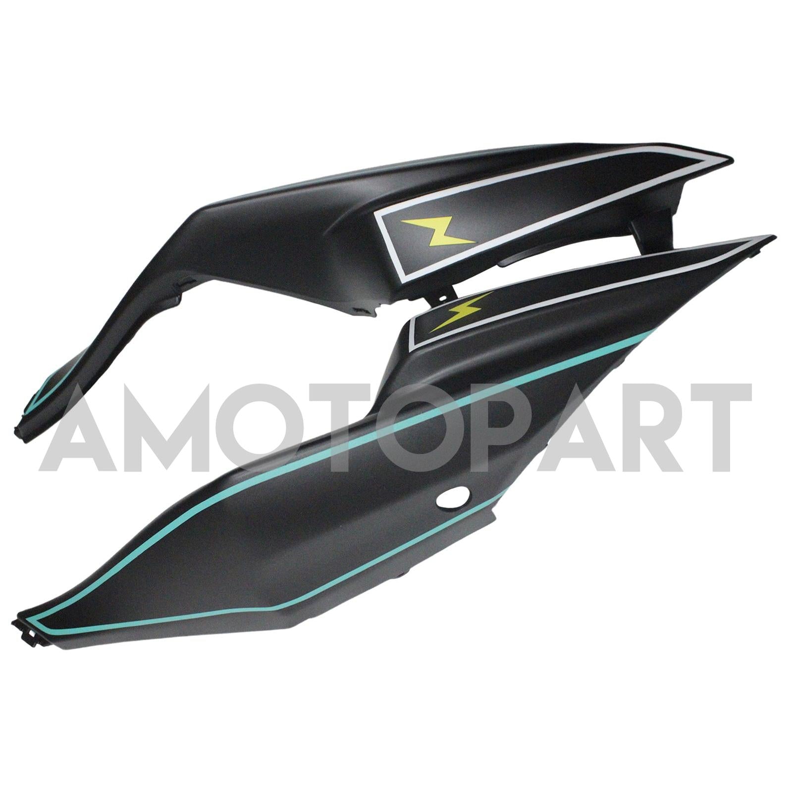 Amotopart Kawasaki 2009-2012 ZX6R 636 Black&Blue Line Fairing Kit