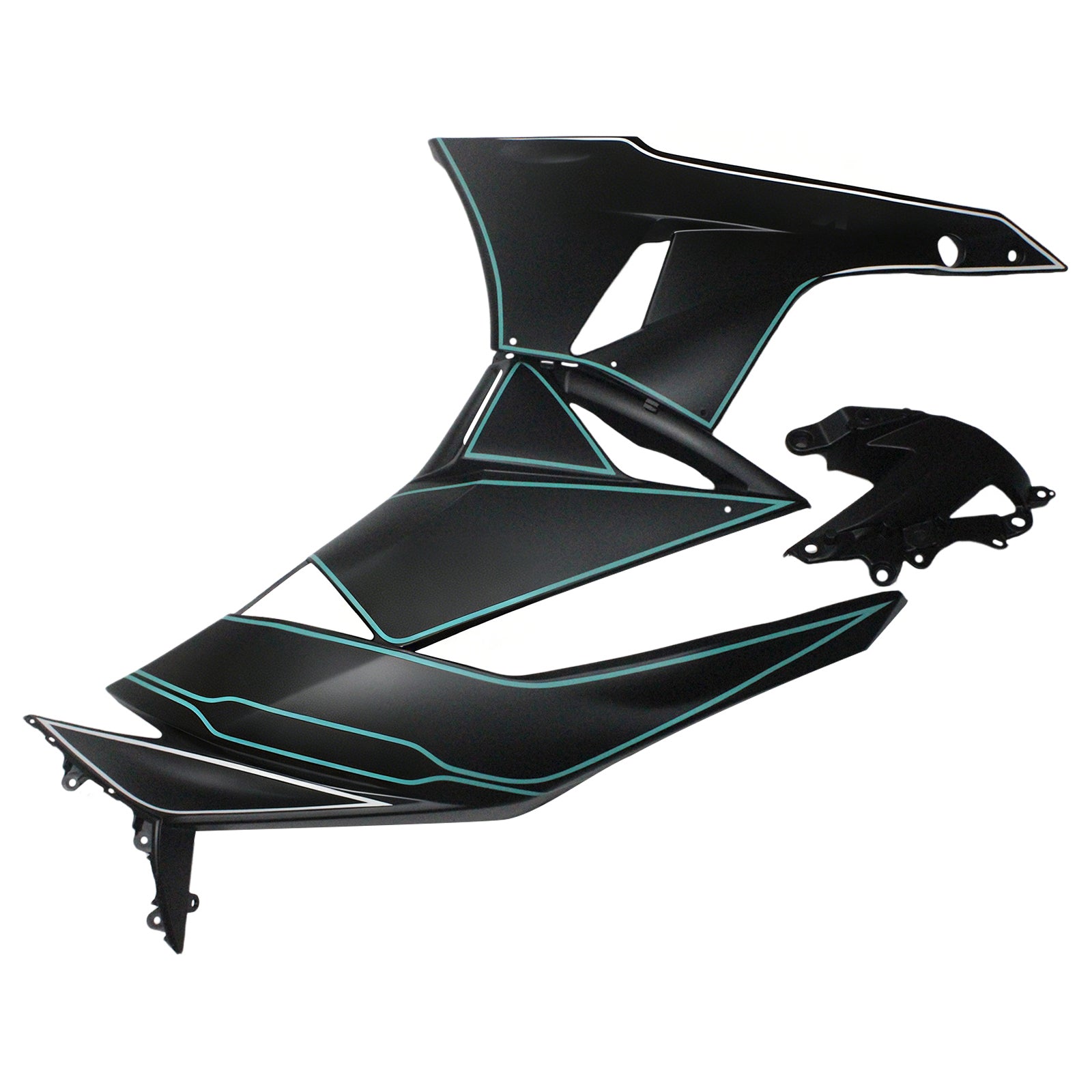 Amotopart Kawasaki 2009-2012 ZX6R 636 Black&Blue Line Fairing Kit