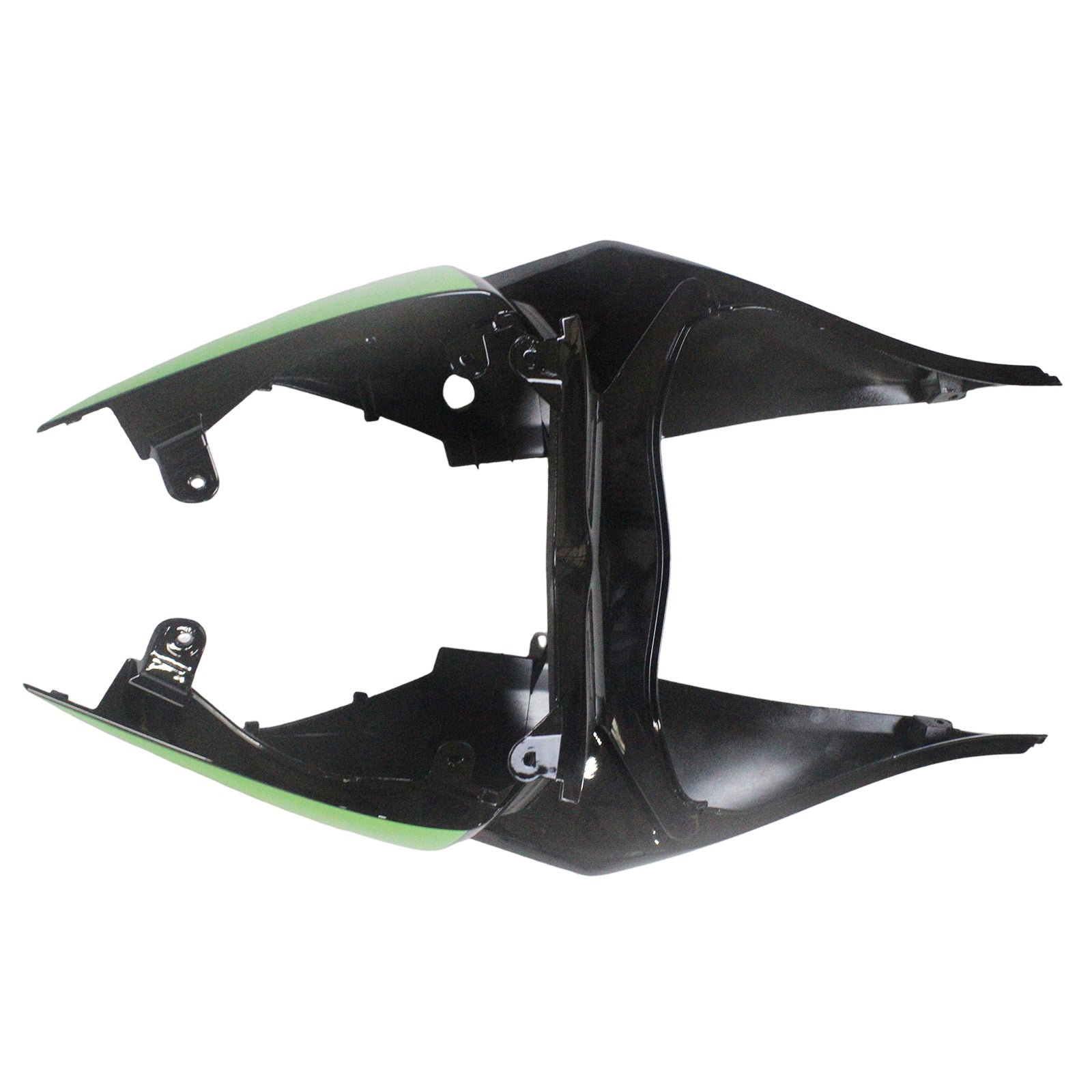 Amotopart Verkleidungsset für Kawasaki 2009–2012 ZX6R 636, Schwarz mit grünem Logo