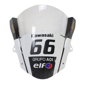 Amotopart Verkleidungsset für Kawasaki 2009–2012 ZX6R 636, Schwarz mit grünem Logo