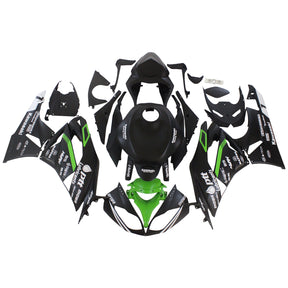 Amotopart Kit carena Kawasaki ZX6R 636 verde e nero Style2 2009-2012