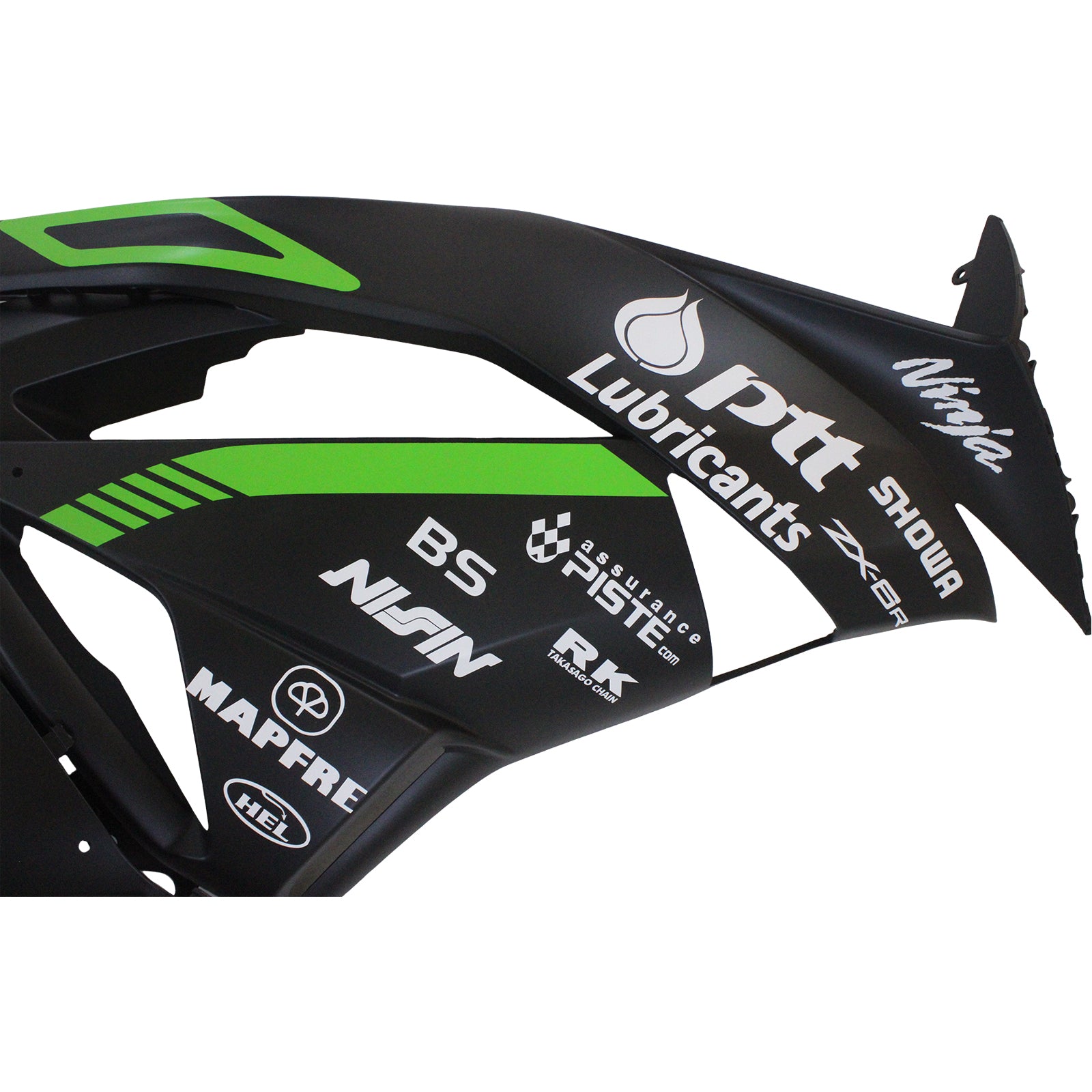 Amotopart Kawasaki 2009-2012 ZX6R 636 Grün&Schwarzes Style2 Verkleidungsset