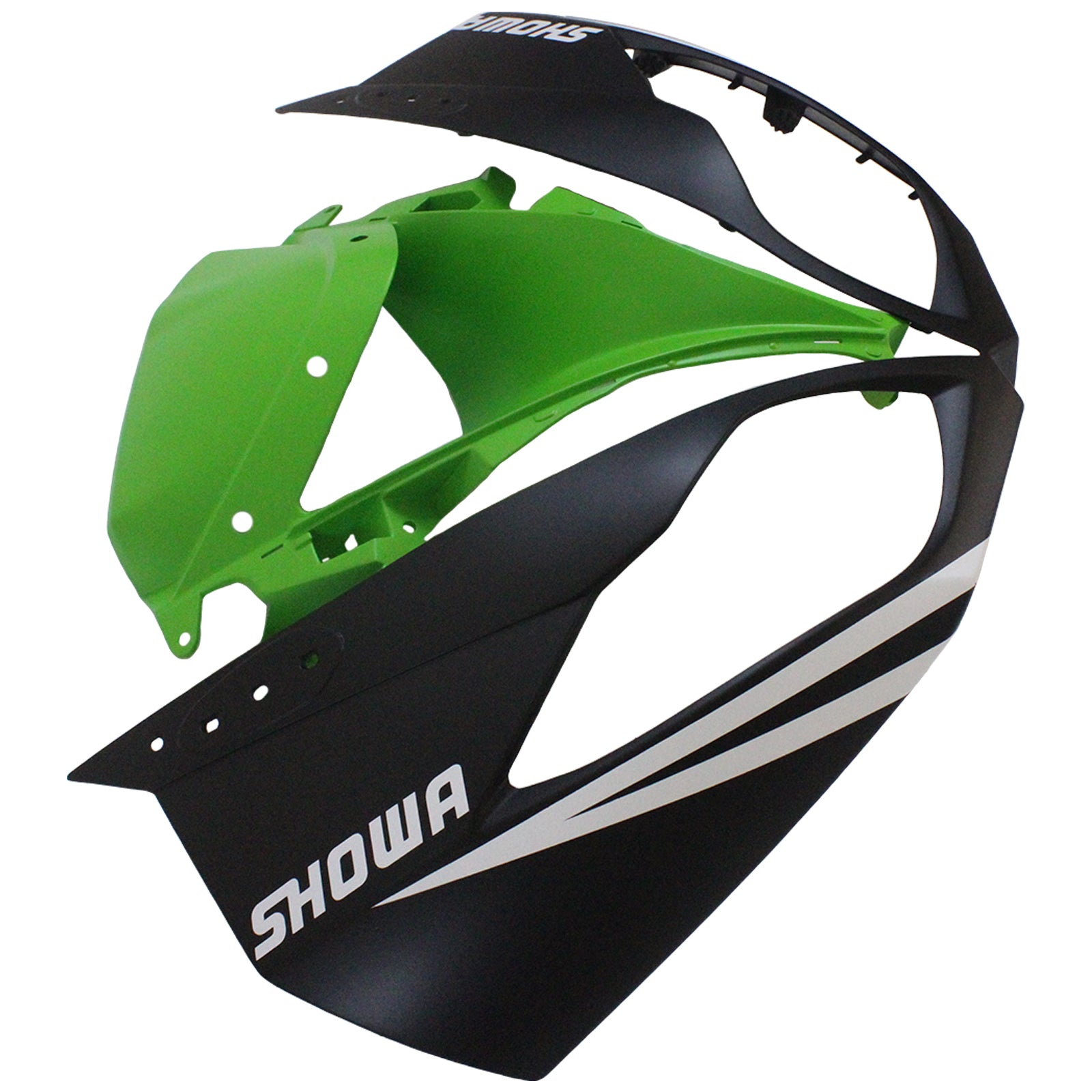 Amotopart Kawasaki 2009-2012 ZX6R 636 Grün&Schwarzes Style2 Verkleidungsset