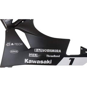 Amotopart Kawasaki 2009–2012 ZX6R 636 Grün &amp; Schwarz Style2 Verkleidungsset