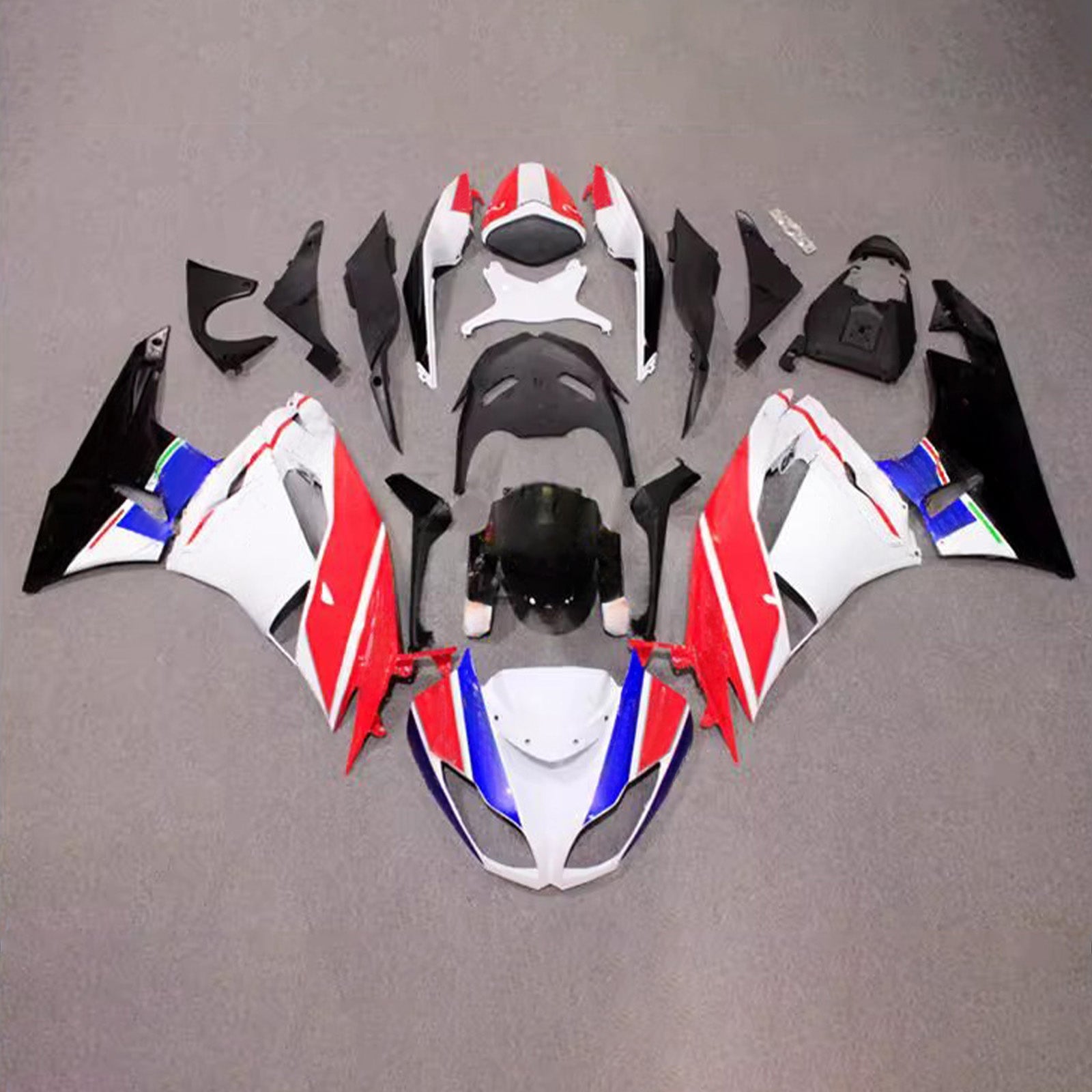 Amotopart 2009-2012 Kawasaki ZX6R 636 White Black Blue Red Fairing Kit