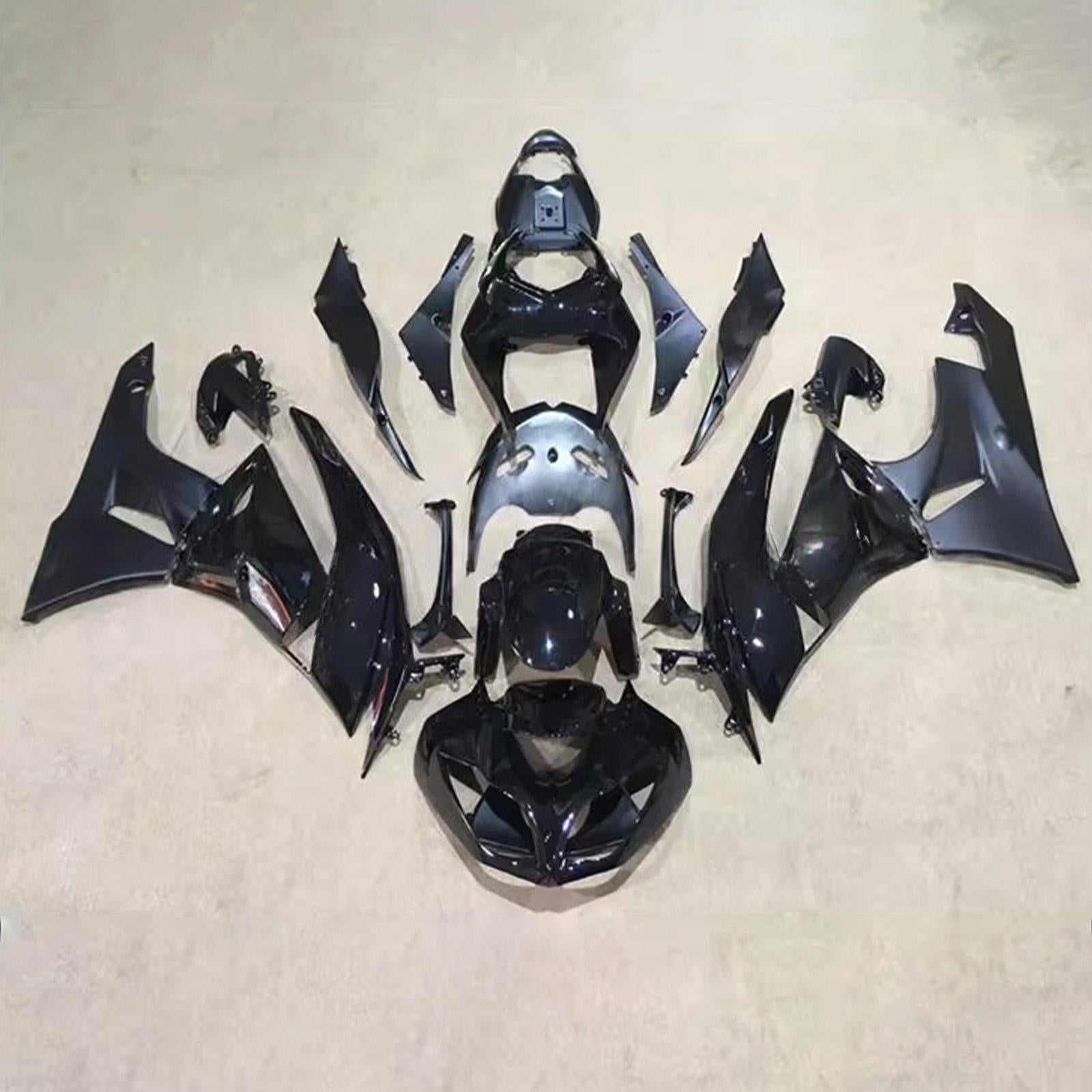 Amotopart 2009-2012 Kawasaki ZX6R 636 Black Fairing Kit
