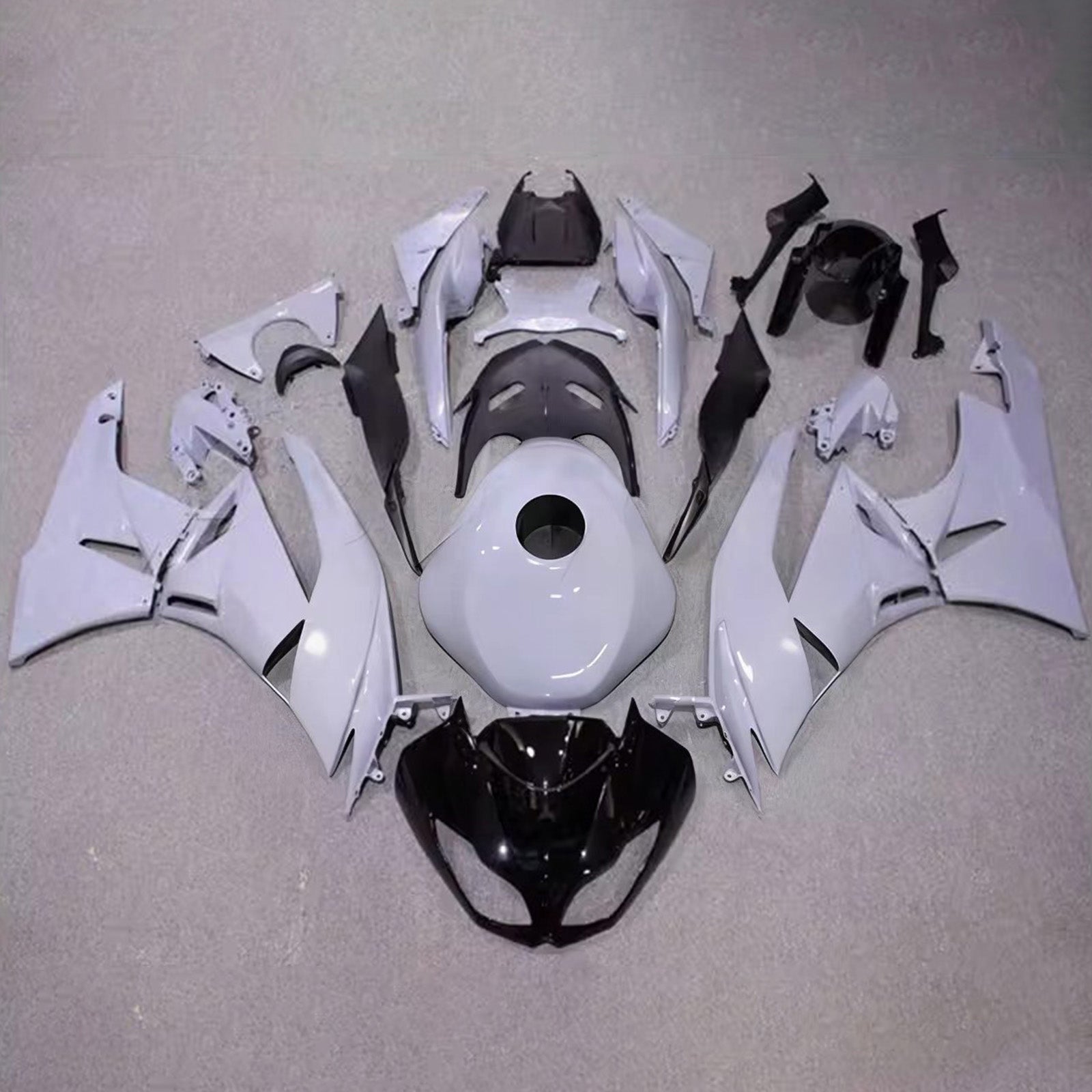 Amotopart 2009-2012 Kawasaki ZX6R 636 Grey Black Fairing Kit