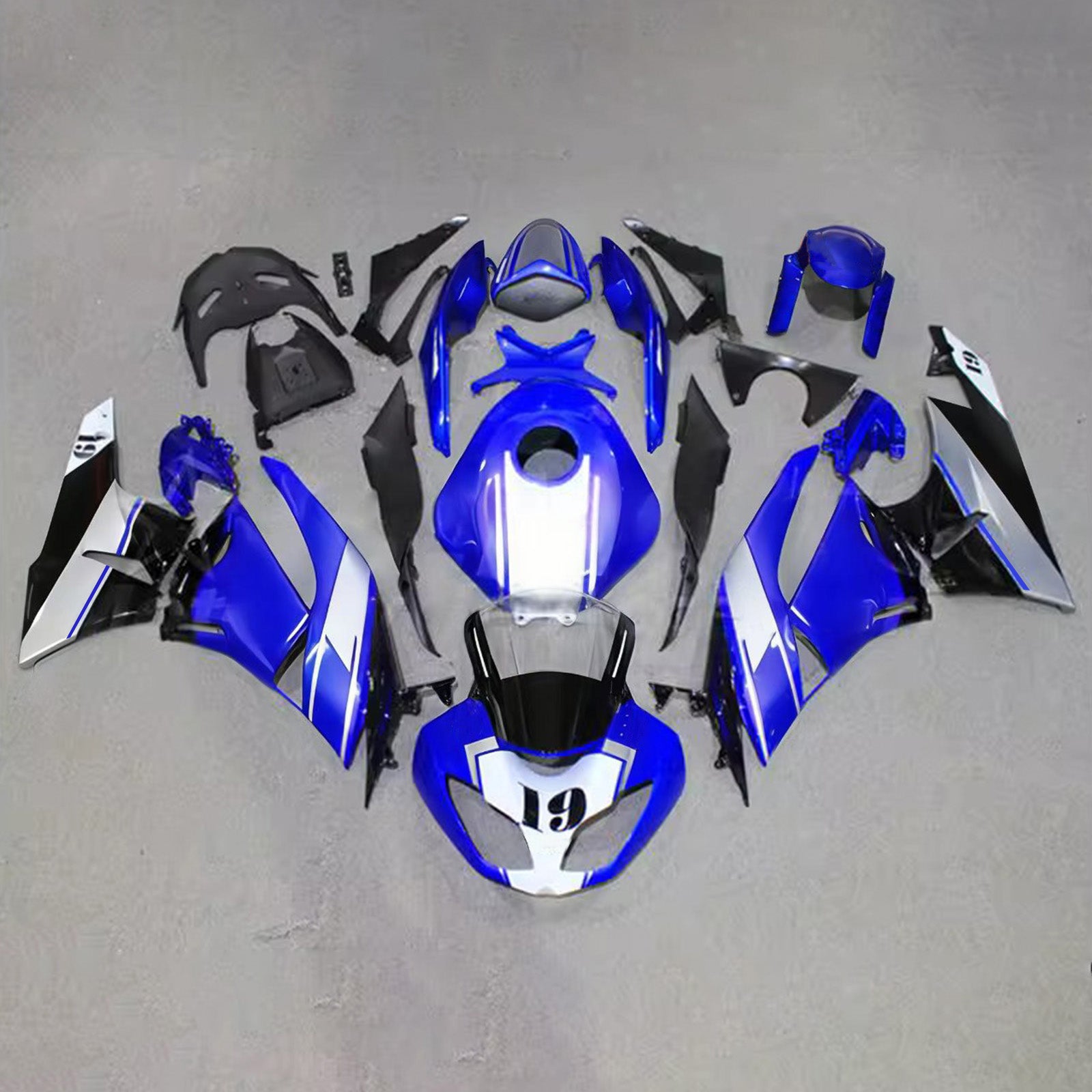 Amotopart 2009-2012 Kawasaki ZX6R 636 Blue Black Red Fairing Kit