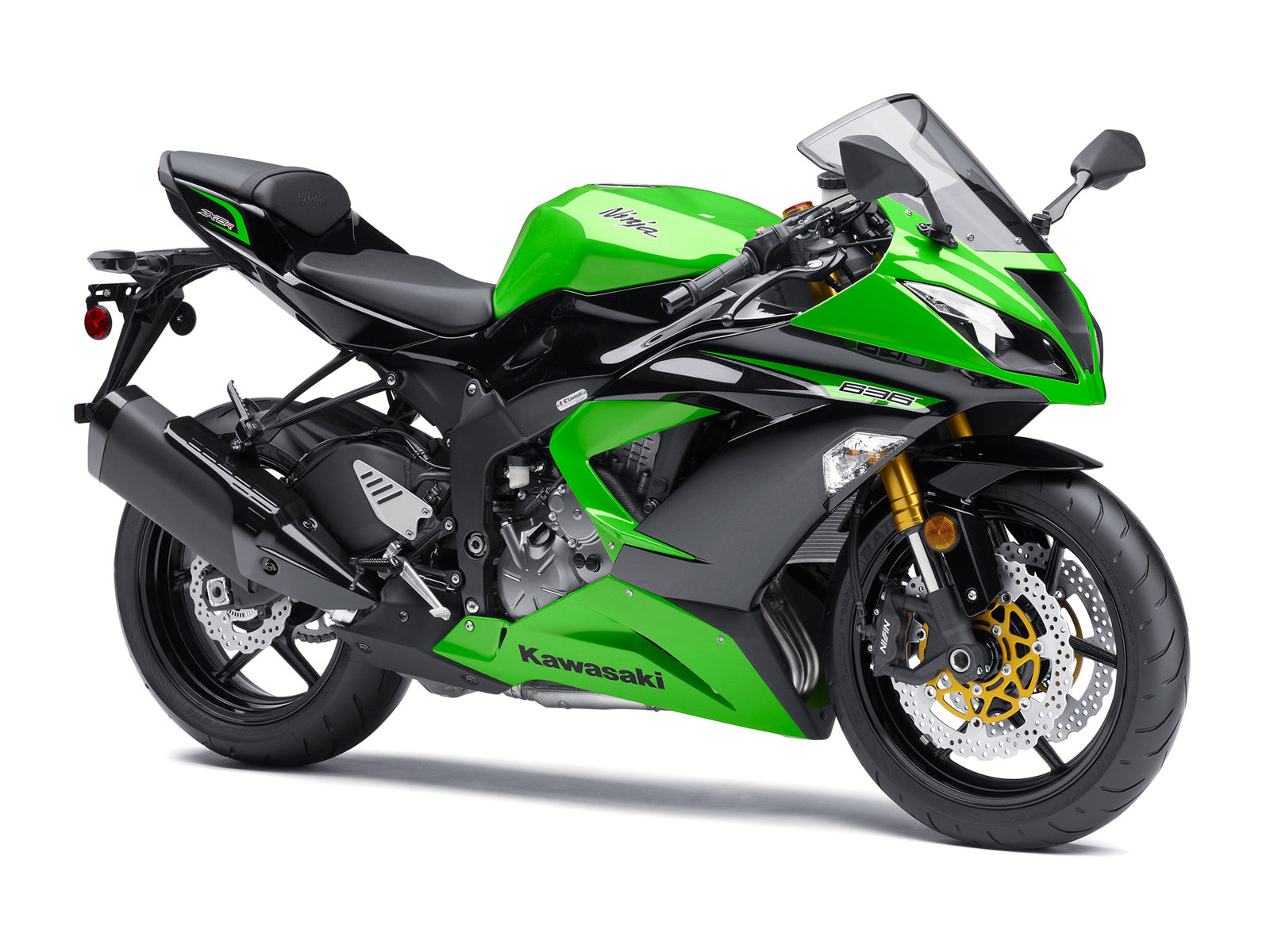 Kit de carenado Amotopart Kawasaki ZX6R 636 2013-2018 verde y negro