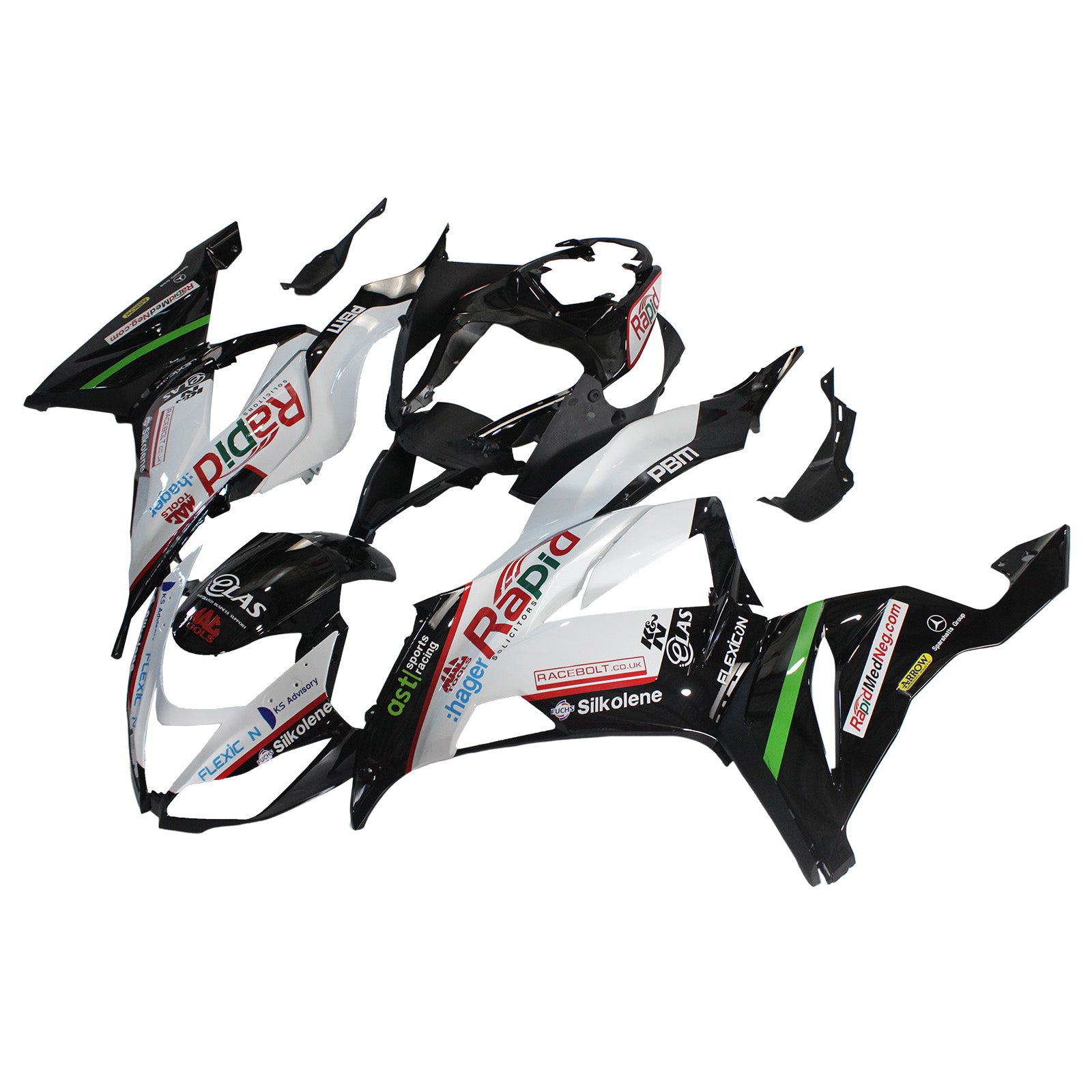 Amotopart Kawasaki 2013-2018 ZX6R 636 Black White Fairing Kit