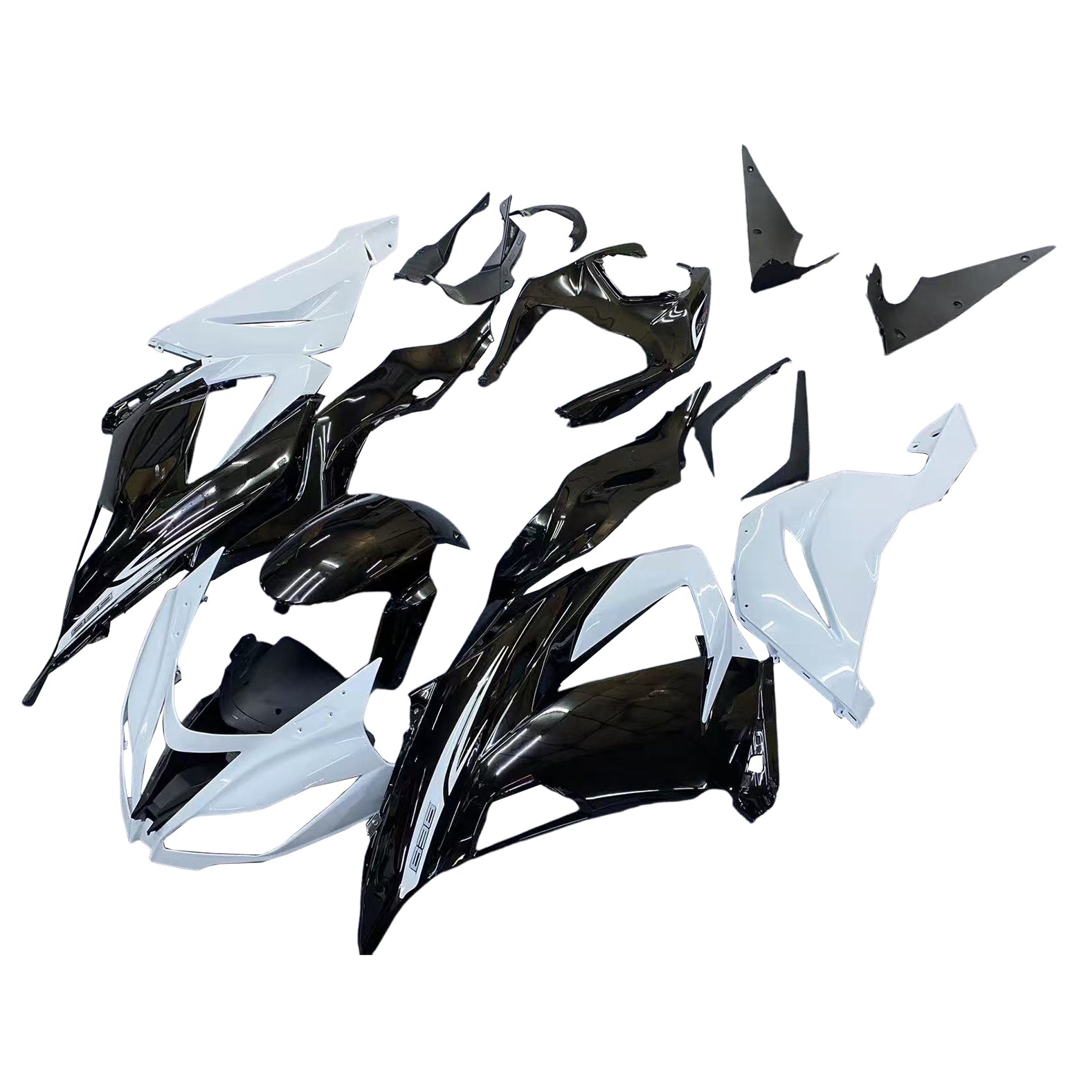 Amotopart Kawasaki ZX6R 636 2013-2018 Black&White Fairing Kit