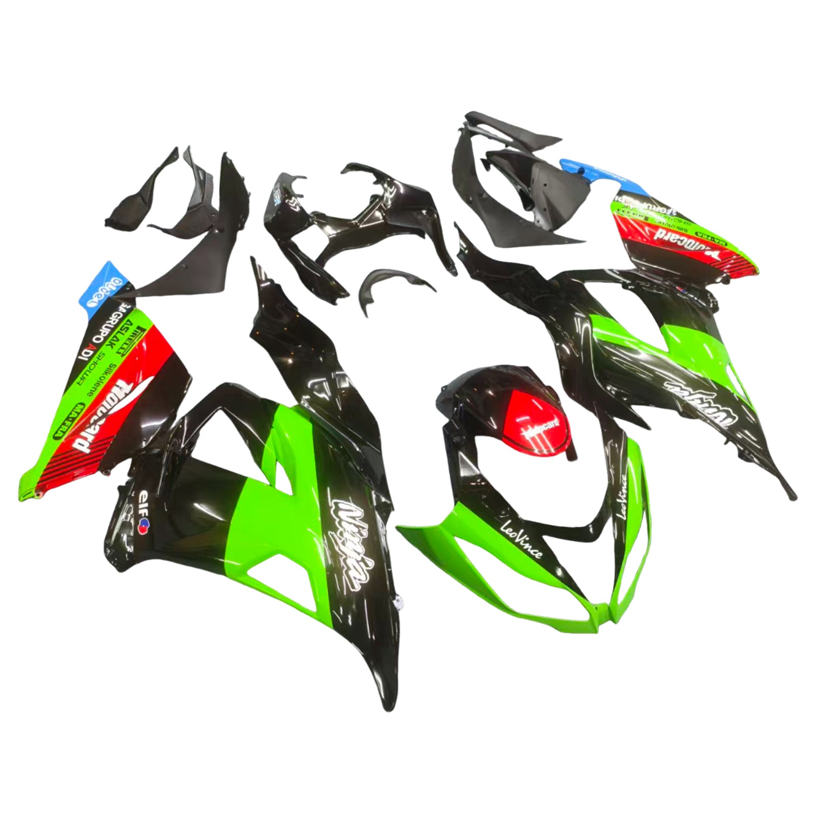Amotopart Kawasaki ZX6R 636 2013-2018 Grün&Black Style7 Verkleidungssatz