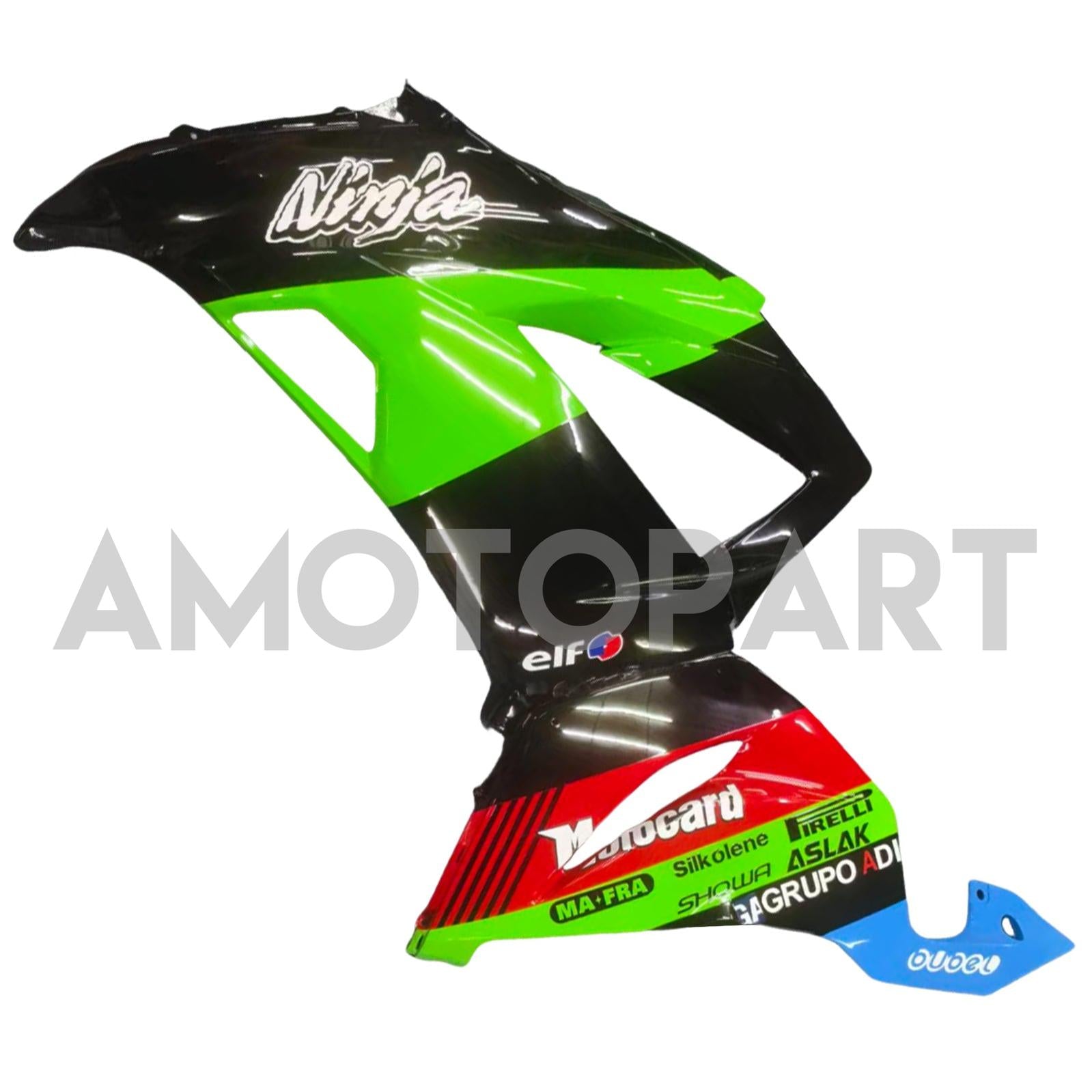 Amotopart Kawasaki ZX6R 636 2013-2018 Green&Black Style7 Fairing Kit