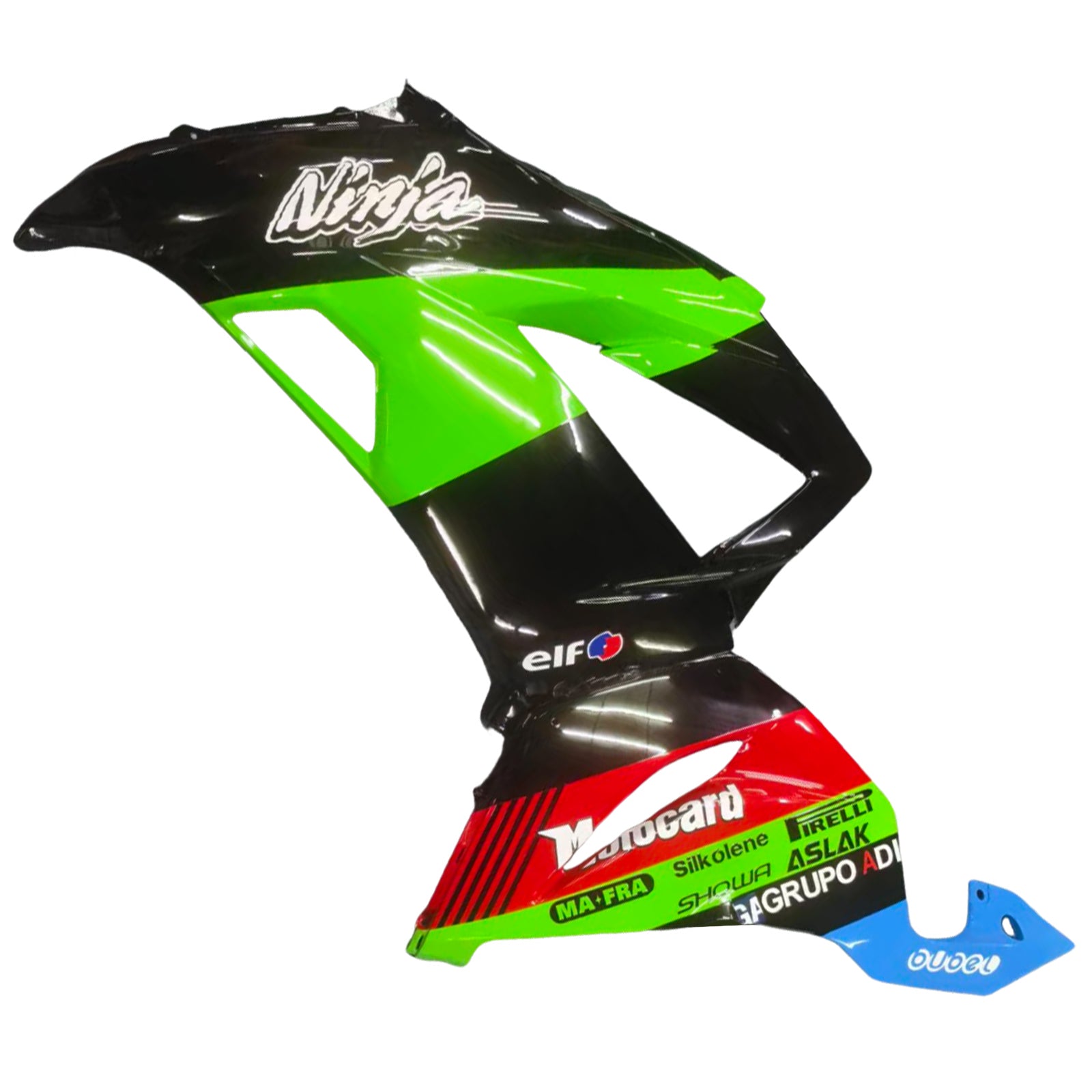 Amotopart Kawasaki ZX6R 636 2013-2018 Green & Black Style 7 Failing Kit