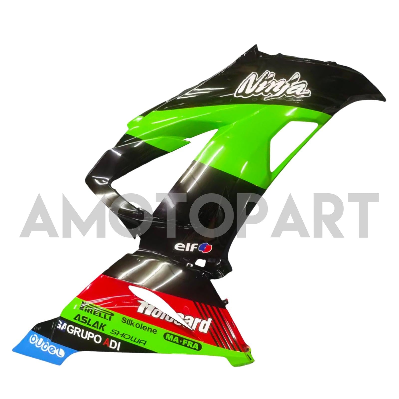 Amotopart Kawasaki ZX6R 636 2013-2018 Green&Black Style7 Fairing Kit