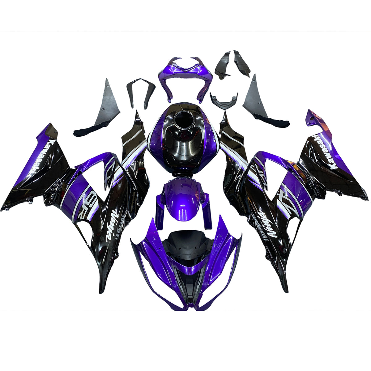 Amotopart Kawasaki ZX6R 636 2013-2018 Purple & Black Fairing Kit