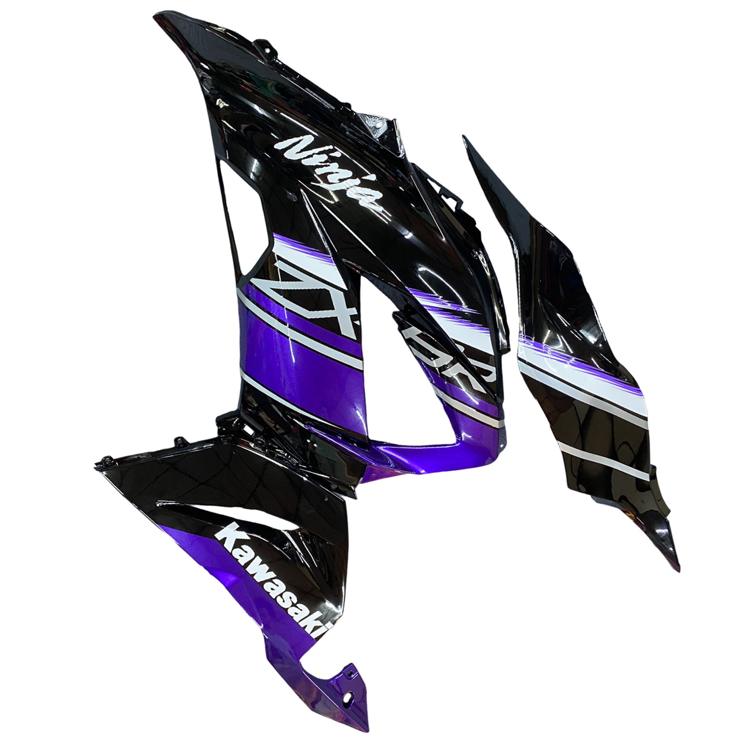 Amotopart Kawasaki ZX6R 636 2013-2018 Kit carenatura viola e nera