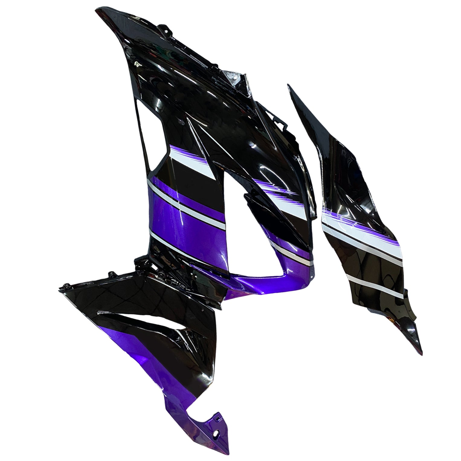 Amotopart Kawasaki ZX6R 636 2013-2018 Violet & Kit de carénage noir