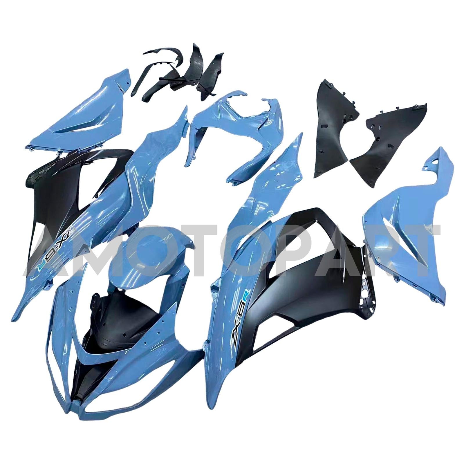 Amotopart 2013-2018 Kawasaki ZX6R 636 Black Gray Fairing Kit