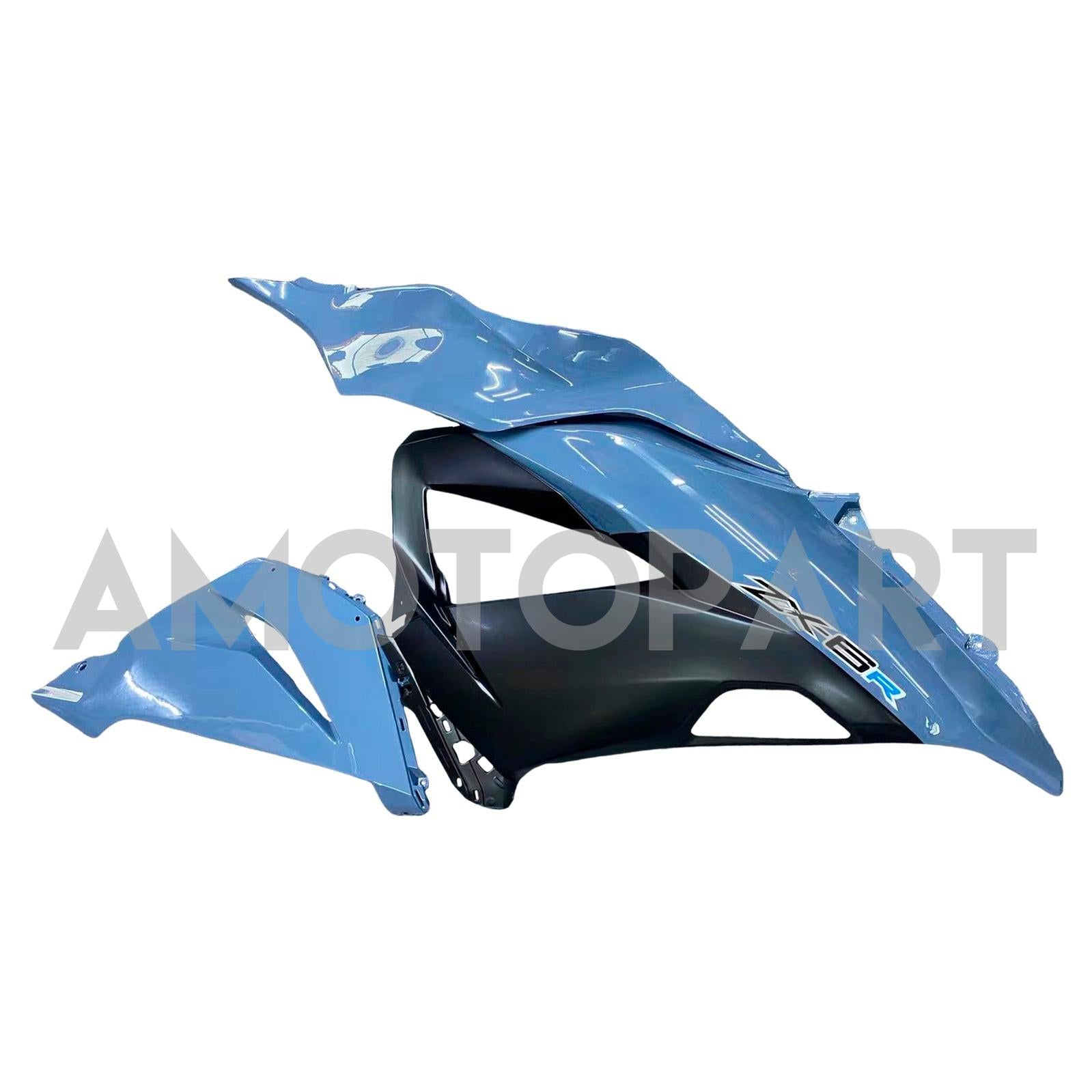 Amotopart 2013-2018 Kawasaki ZX6R 636 Black Gray Fairing Kit