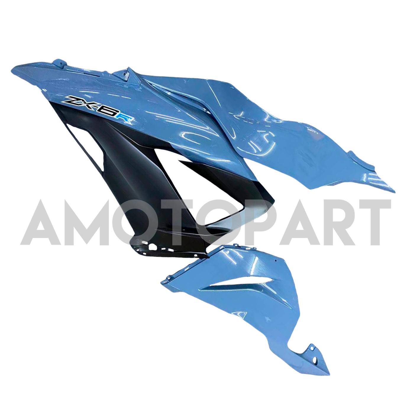 Amotopart 2013-2018 Kawasaki ZX6R 636 Black Gray Fairing Kit